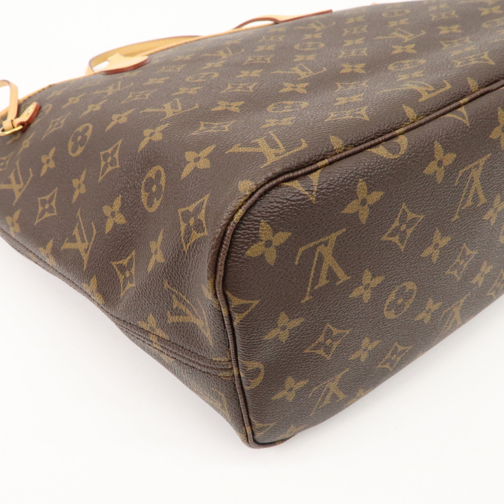 Louis Vuitton, Bags, Authentic Louis Vuitton Brown Monogram Canvas Leather  Neverfull Gm Tote Bag