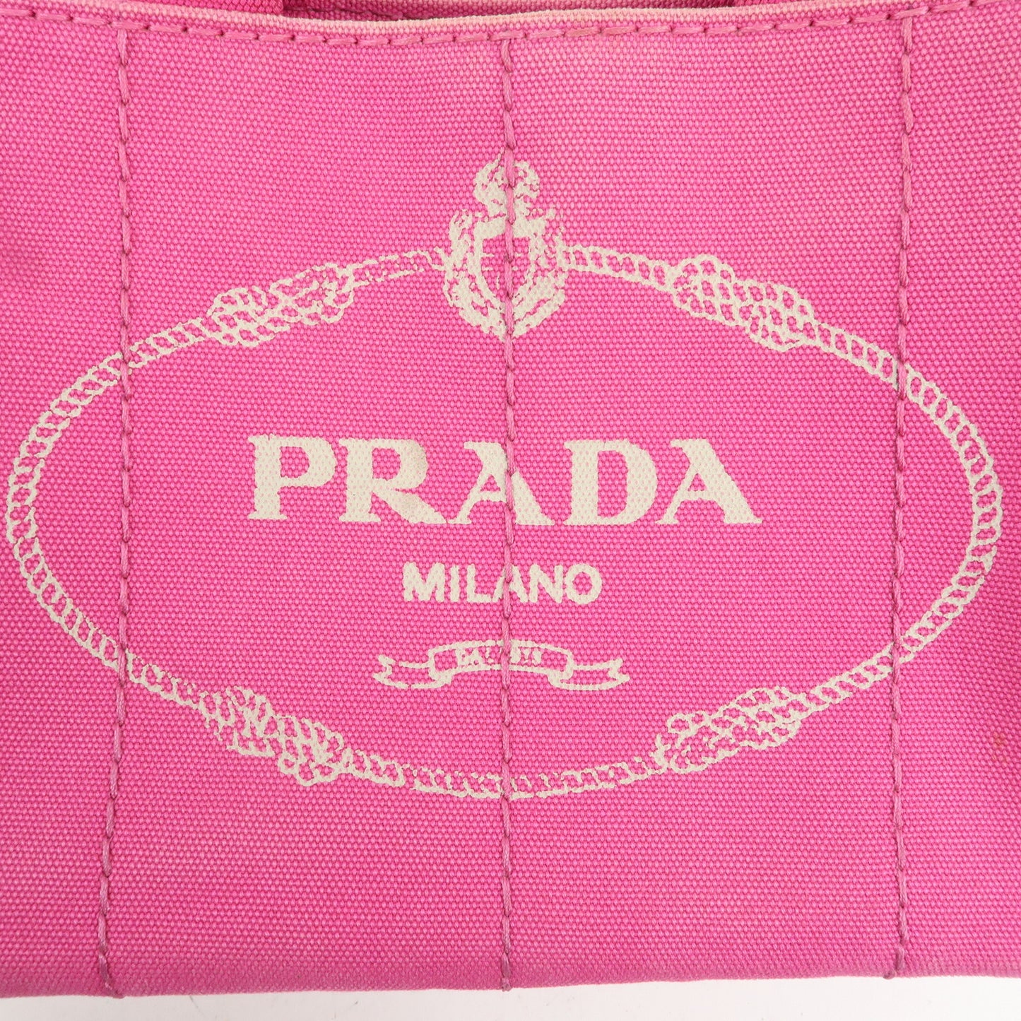 PRADA Canapa Mini Canvas Tote Bag Hand Bag Pink BN2439