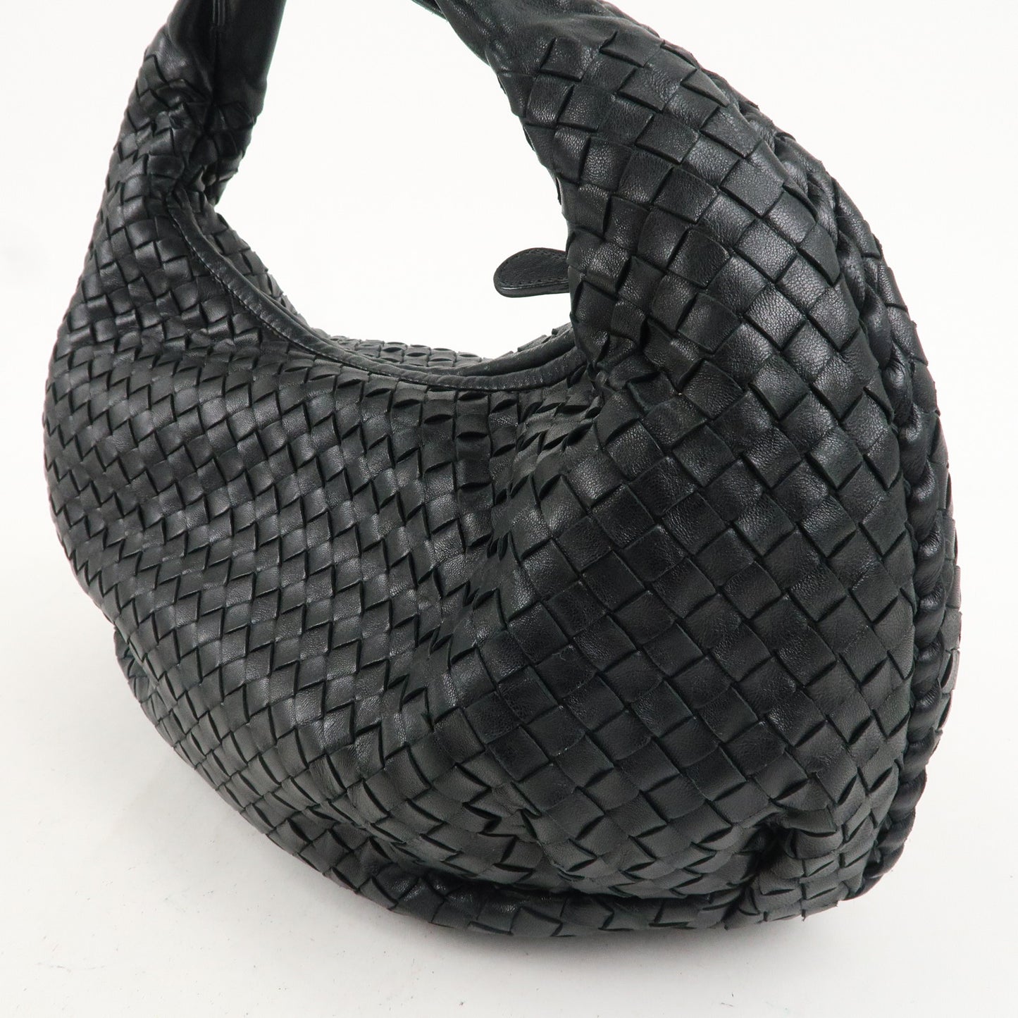 BOTTEGA VENETA Intrecciato Leather Hobo Shoulder Bag 232499 Black