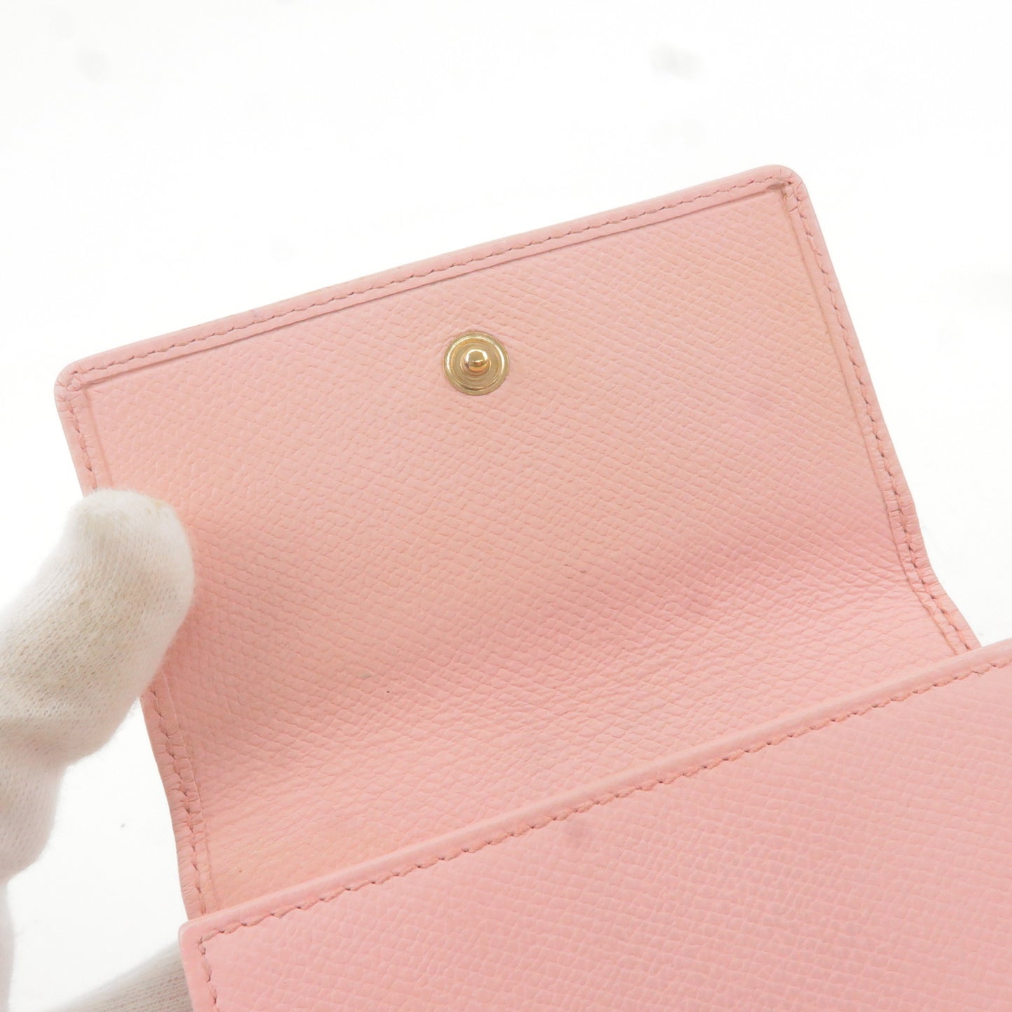 CHANEL COCO Button Leather Double Hook Wallet Pink A20902