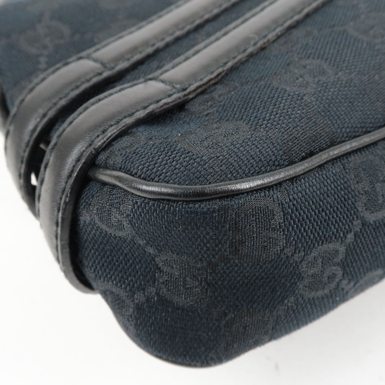 Vintage Gucci Web GG Monogram Canvas Leather Bowler Shoulder Bag