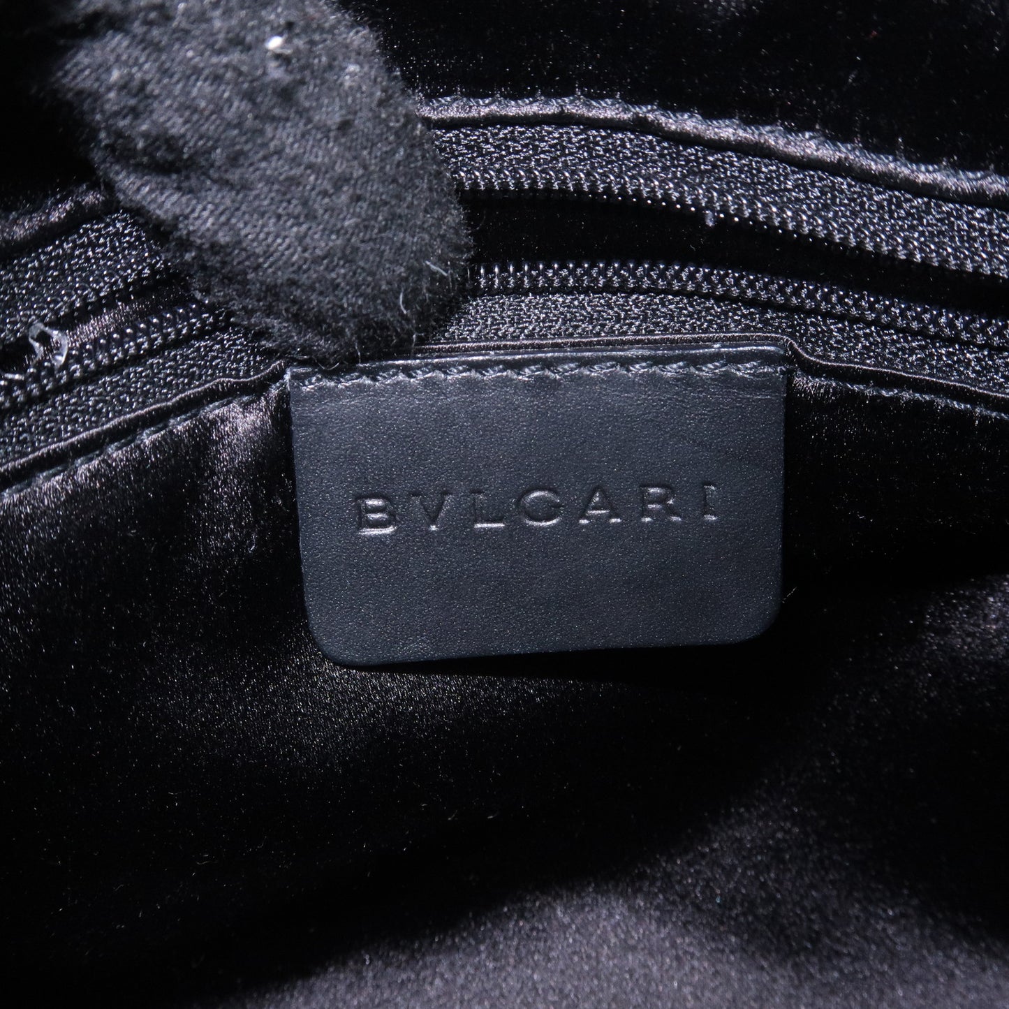 BVLGARI Logo Mania Canvas Leather Shoulder Bag Grey Black