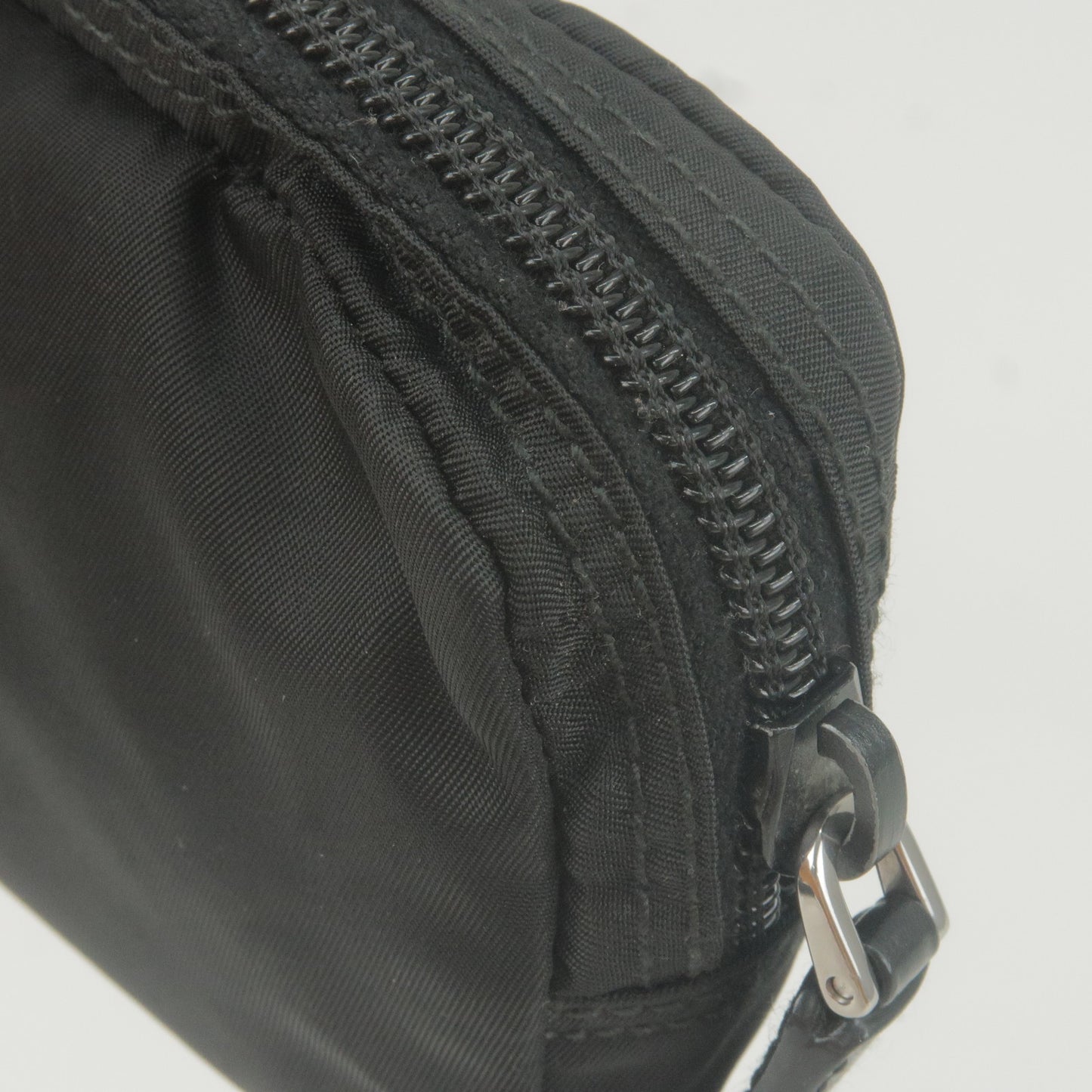 PRADA Logo Nylon Leather Set of 2 Mini Pouch NERO Black