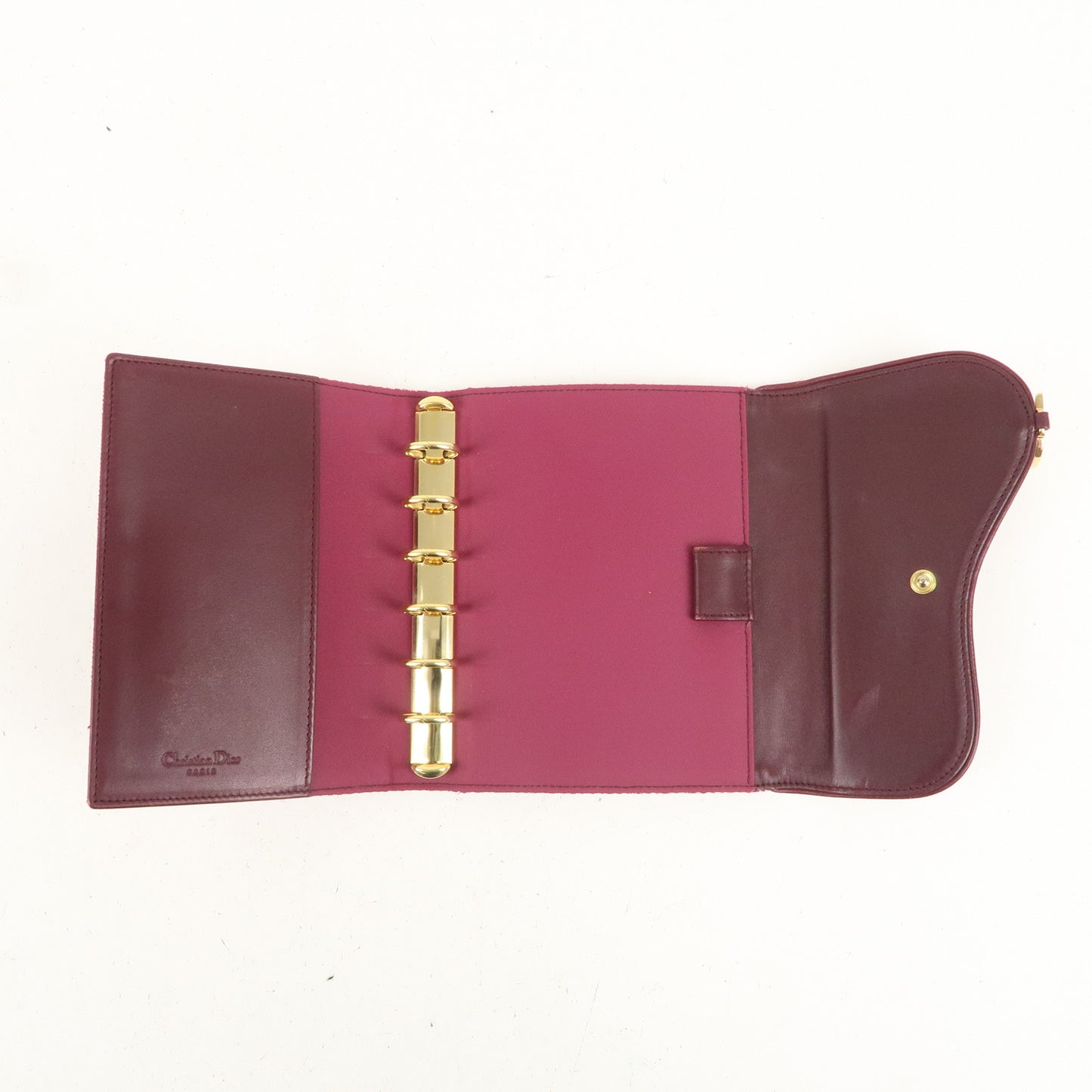 Christian Dior Trotter Canvas Saddle Agenda Planner Cover Bordeaux