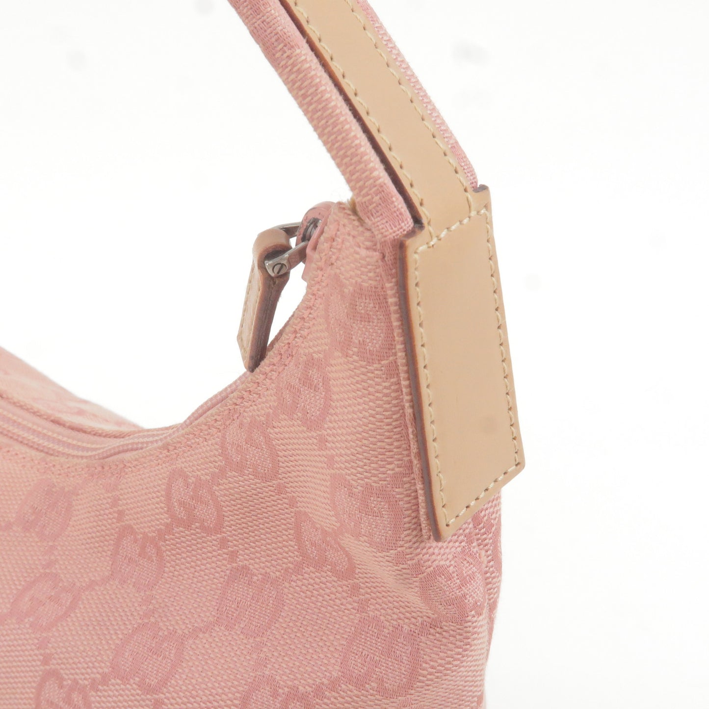 GUCCI GG Canvas Leather Shoulder Bag Hand Bag Pink 001.3386