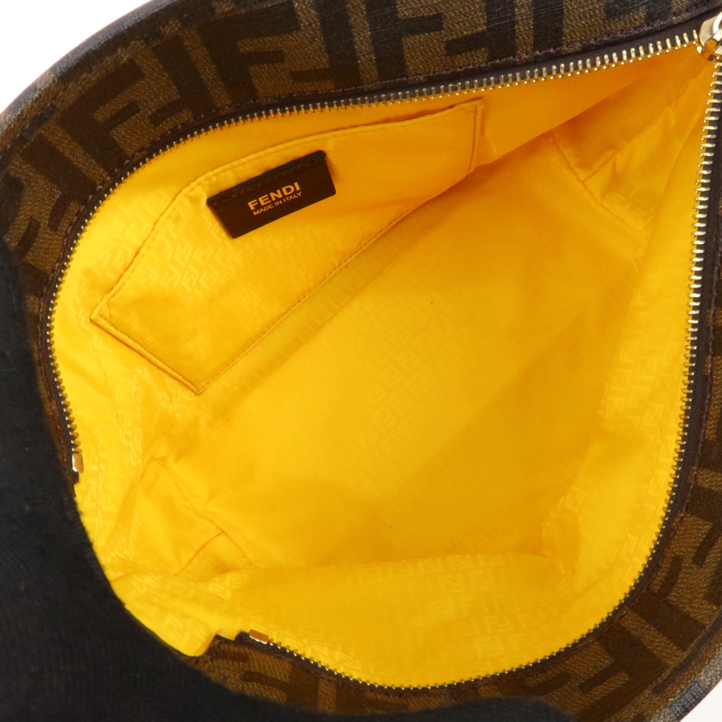 FENDI Zucca PVC Punching Tote Bag Yellow Khaki Black 8BH223