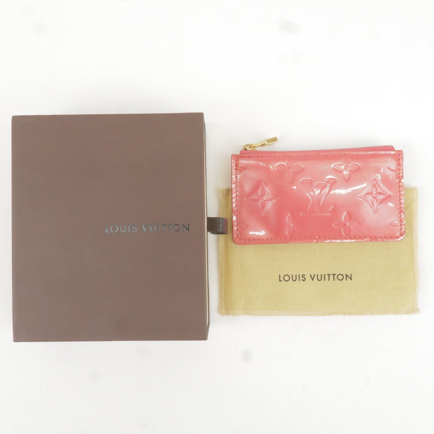 Louis Vuitton Monogram Vernis Pochette Cles Coin Case Pink M9144F