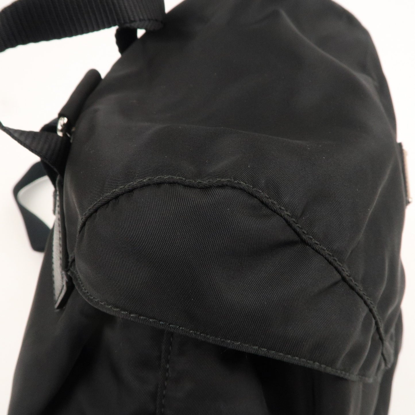 PRADA Nylon Leather Back Pack Black