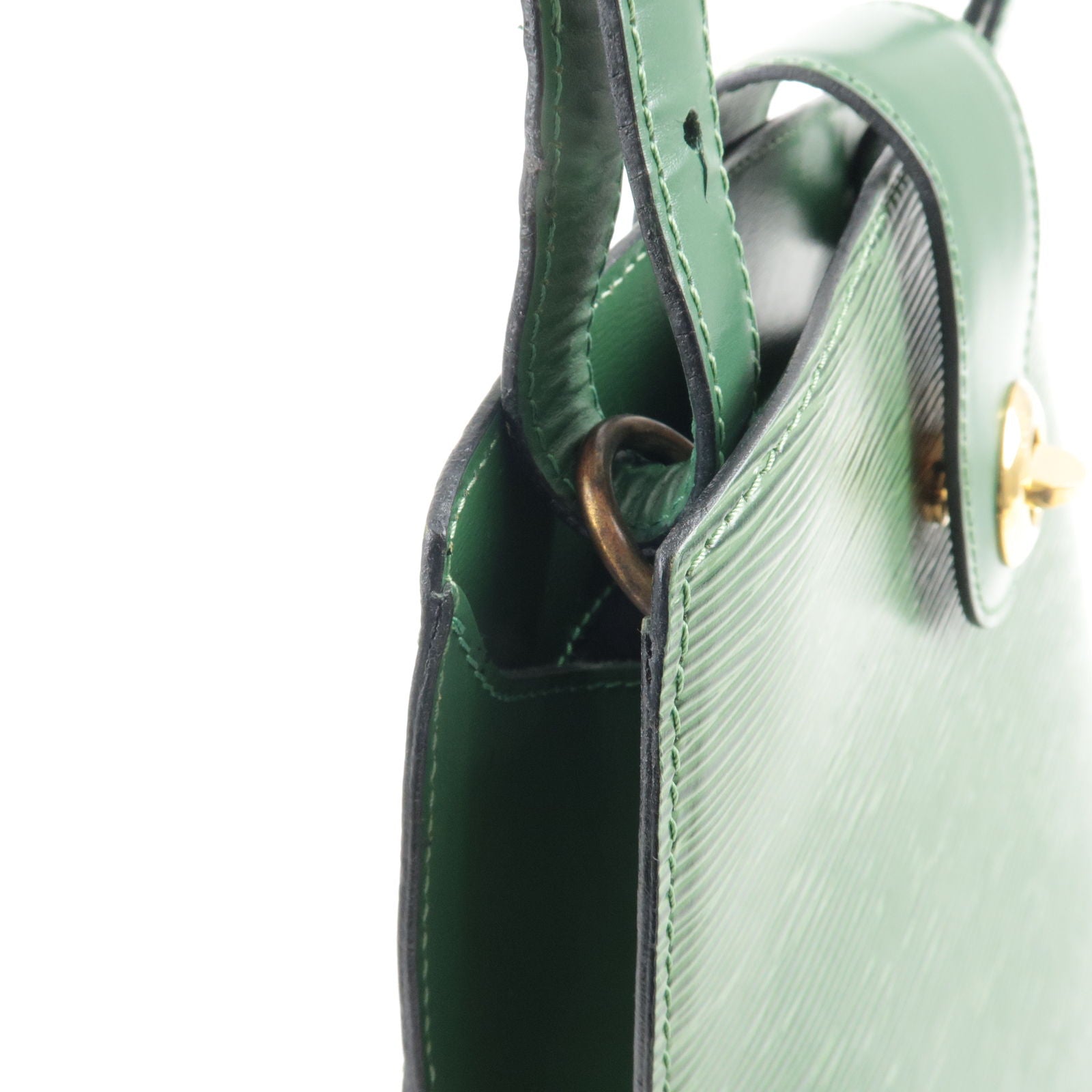 LOUIS VUITTON LV Capucines Used Shoulder Bag Green Epi Leather