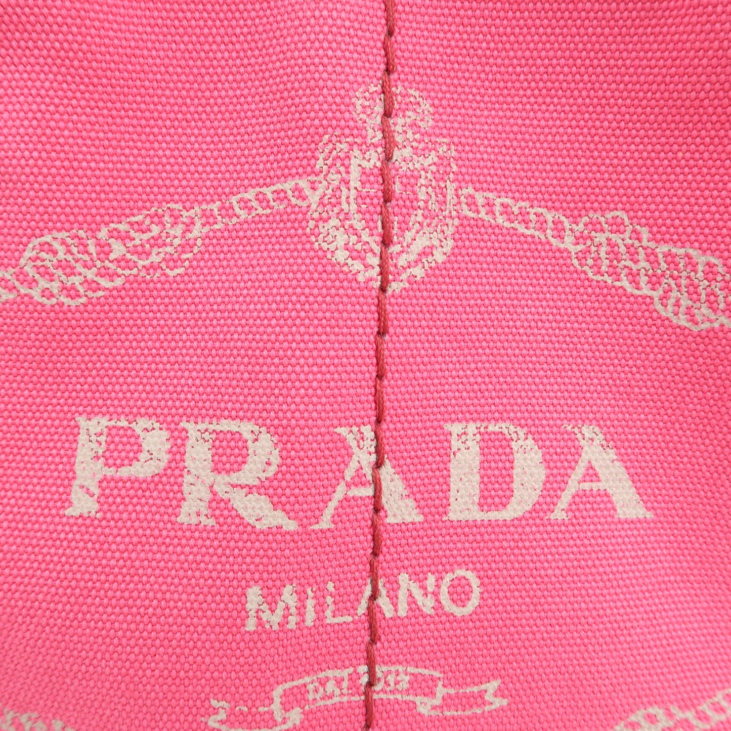 PRADA Logo Canapa Mini Canvas 2Way Tote Bag Pink 1BG439