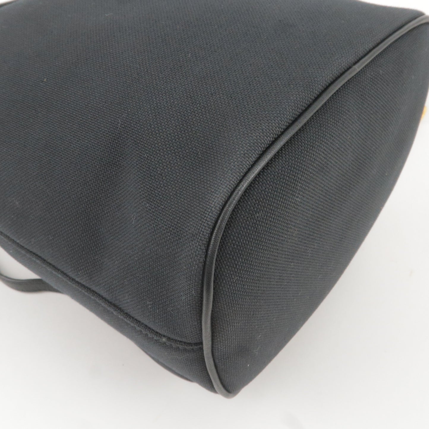 PRADA Logo Jacquard Leather 2Way Bag Hand Bag Black 1BH038