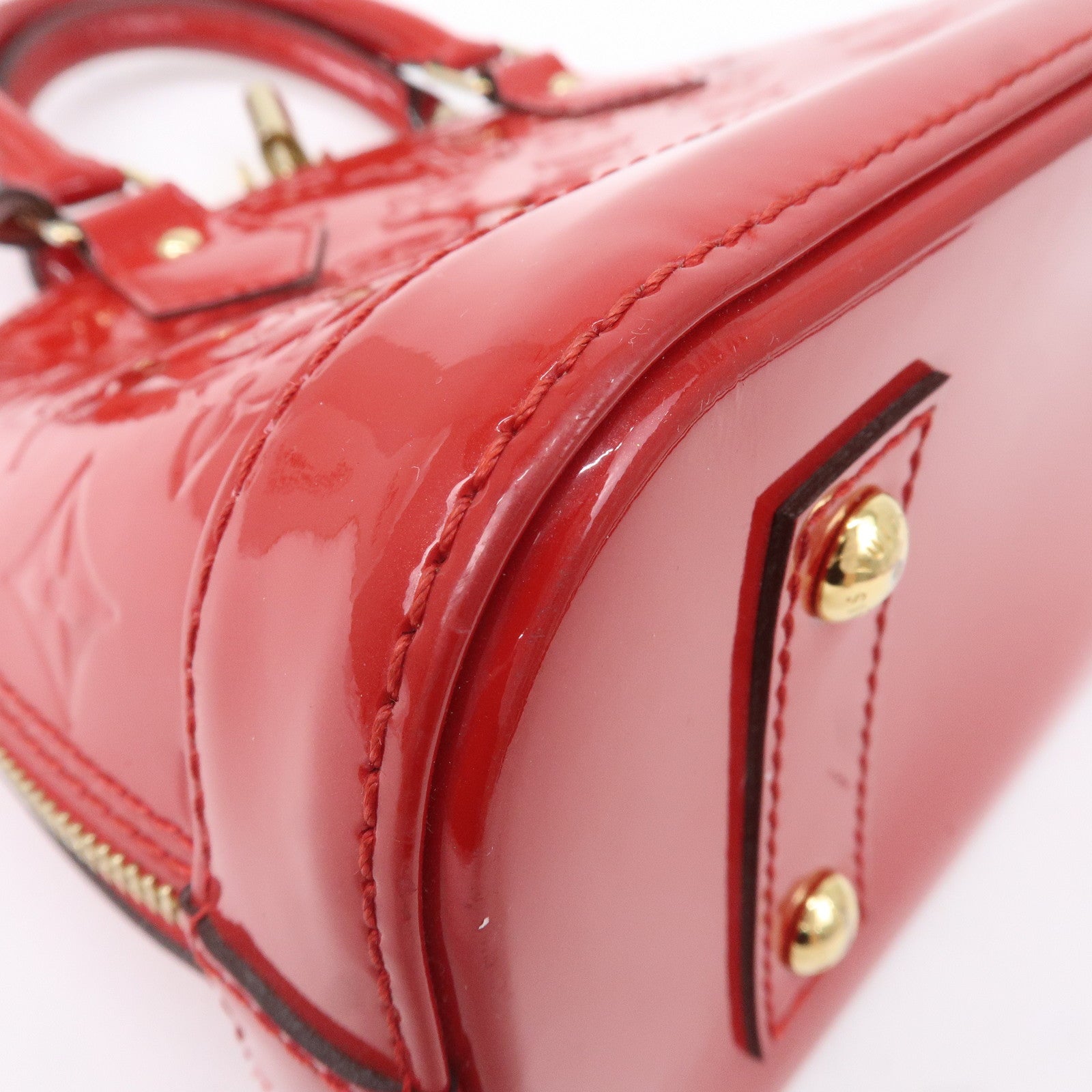 Louis Vuitton Red Monogram Vernis Alma PM Leather Patent leather