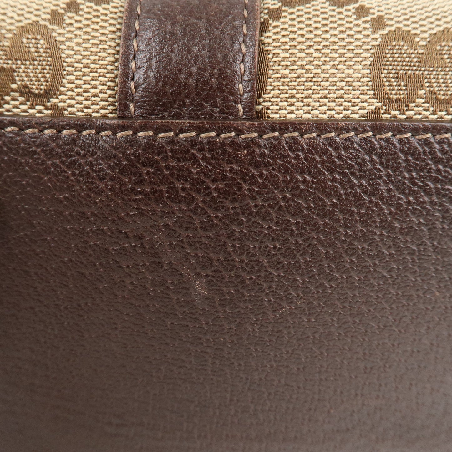GUCCI Abbey GG Canvas Leather Shoulder Bag Beige Brown 141470