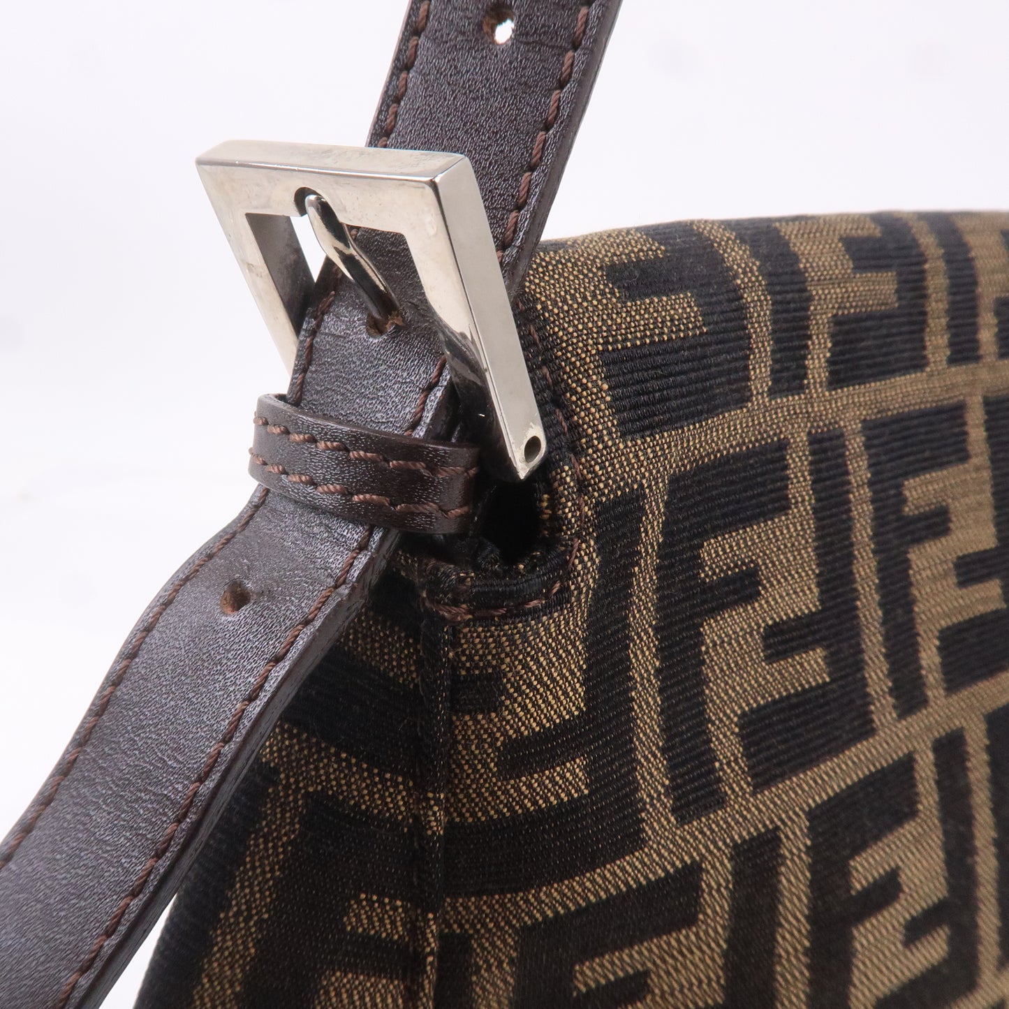 FENDI Zucca Canvas Leather Shoulder Bag 26325