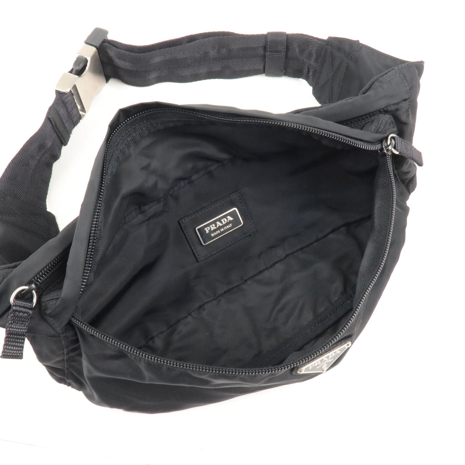 PRADA-Logo-Nylon-Leather-Waist-Bag-Fanny-Pack-Black-V132 – dct-ep_vintage  luxury Store