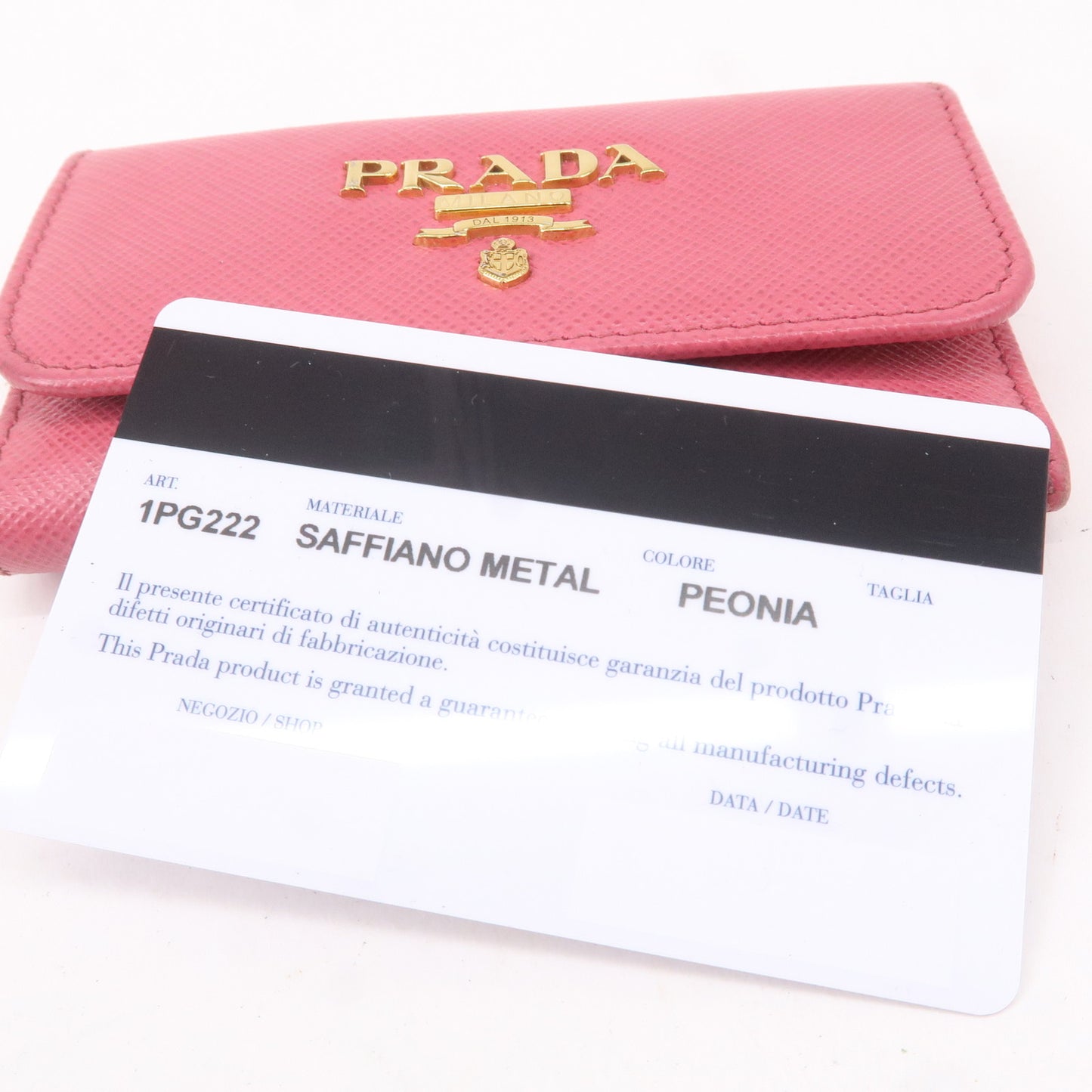 PRADA Logo Leather 6 Rings Key Case Key Holder Pink 1PG222