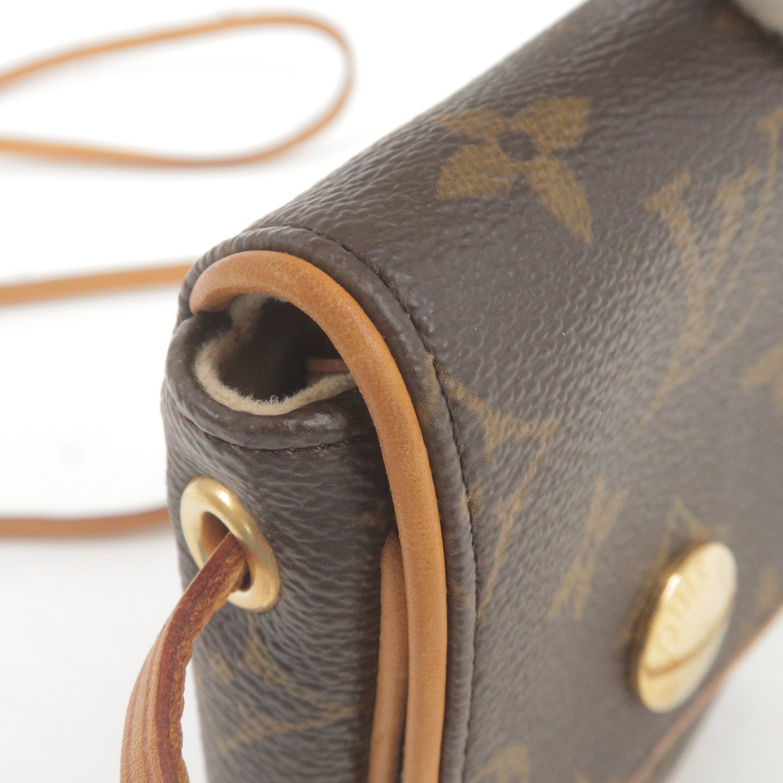 Louis+Vuitton+Pochette+Twin+Shoulder+Bag+PM+Brown+Leather for sale online