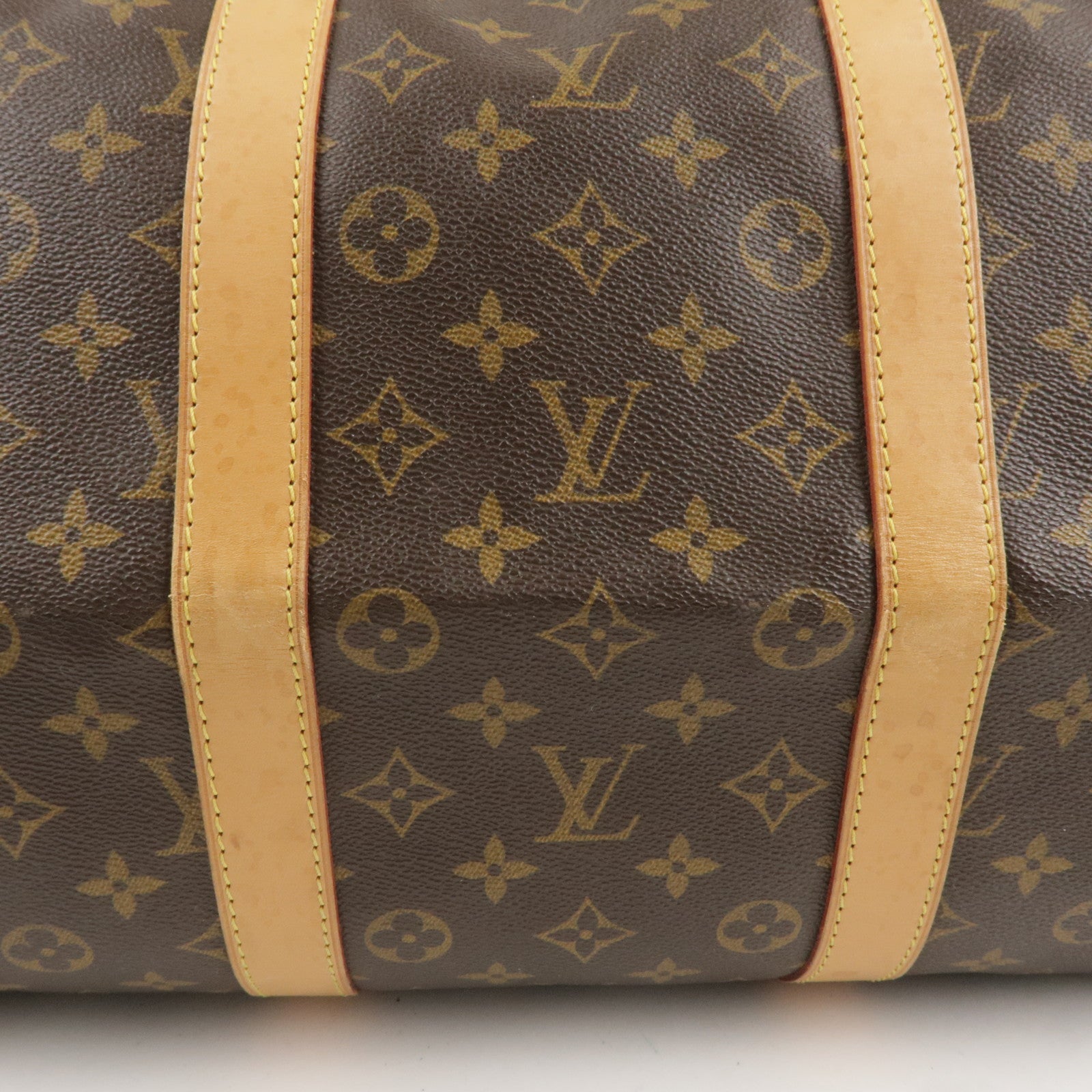 Auth Louis Vuitton Monogram Keep All 55 Boston Bag M41424 Used