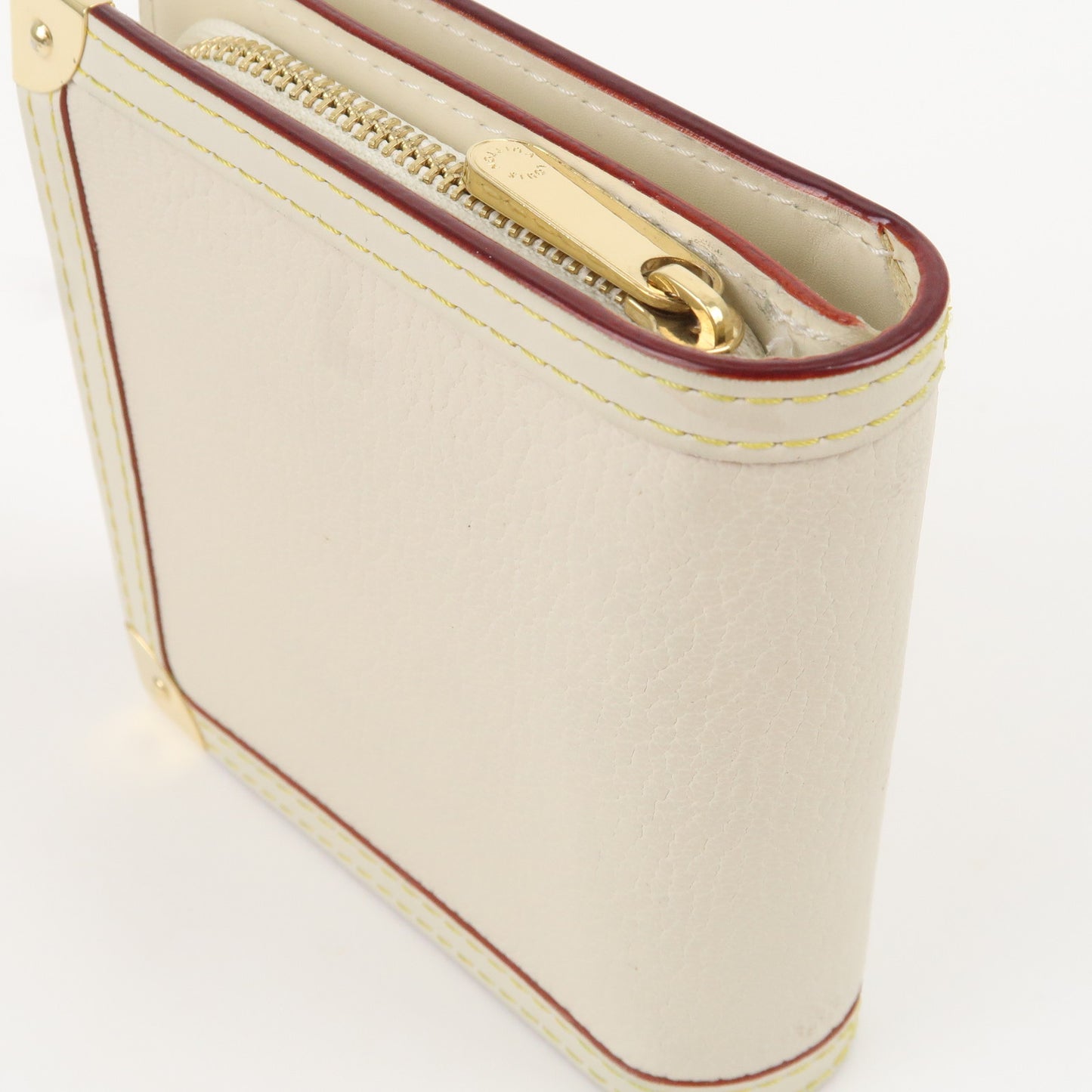 Louis Vuitton M91831 White Suhali Zipped Compact Wallet