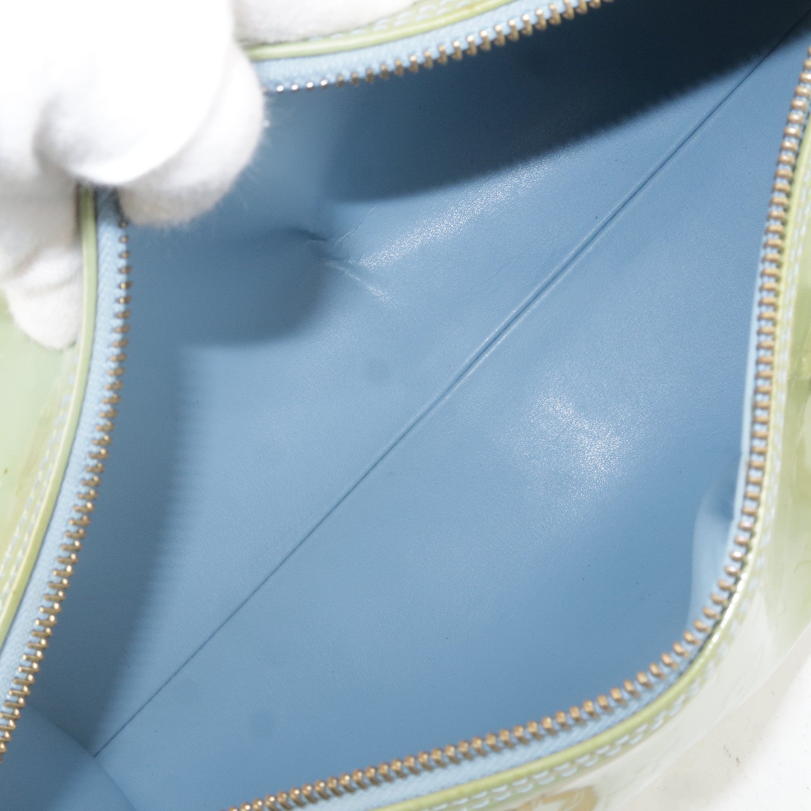 Louis Vuitton Bedford Baby Blue (Green) Vernis Hand Bag Purse