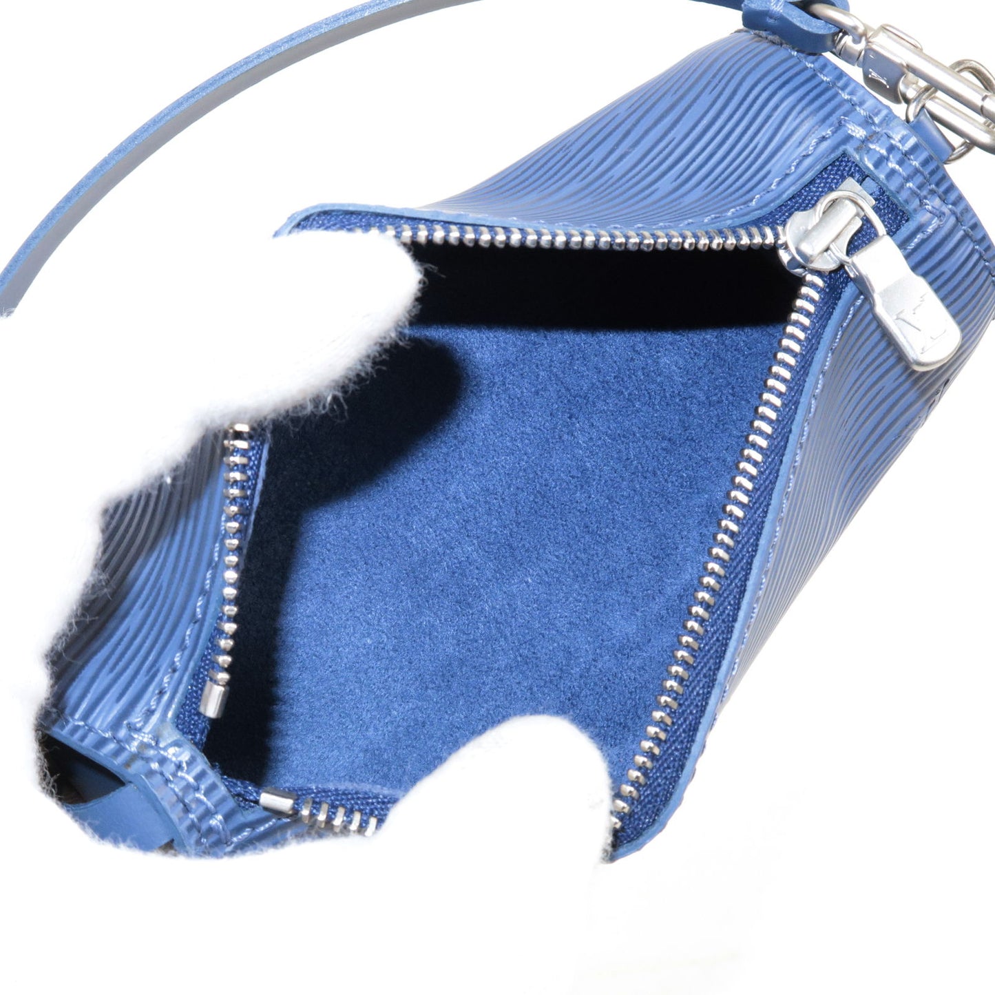 Louis Vuitton Epi Pouch For Soufflot Hand Bag Indigo Navy