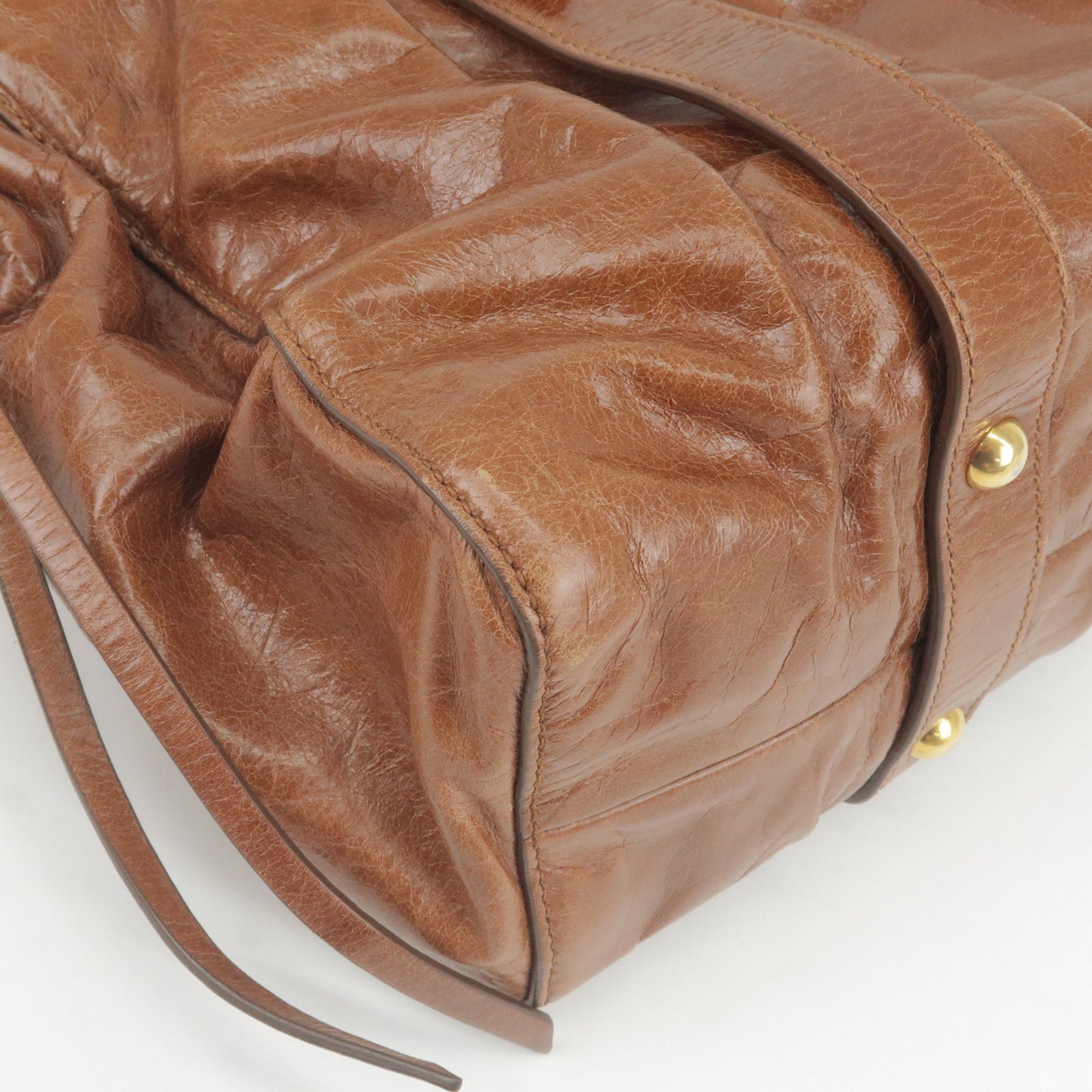MIU MIU Leather 2Way Shoulder Bag Hand Bag Brown RT0383