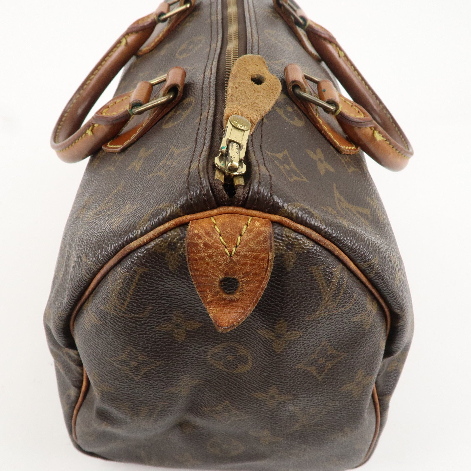 Vuitton - Hand - Monogram - Bag - 30 - ep_vintage luxury Store - Bag -  Speedy - Louis - Boston - Louis Vuitton red canvas striped textile lining -  M41526 – dct