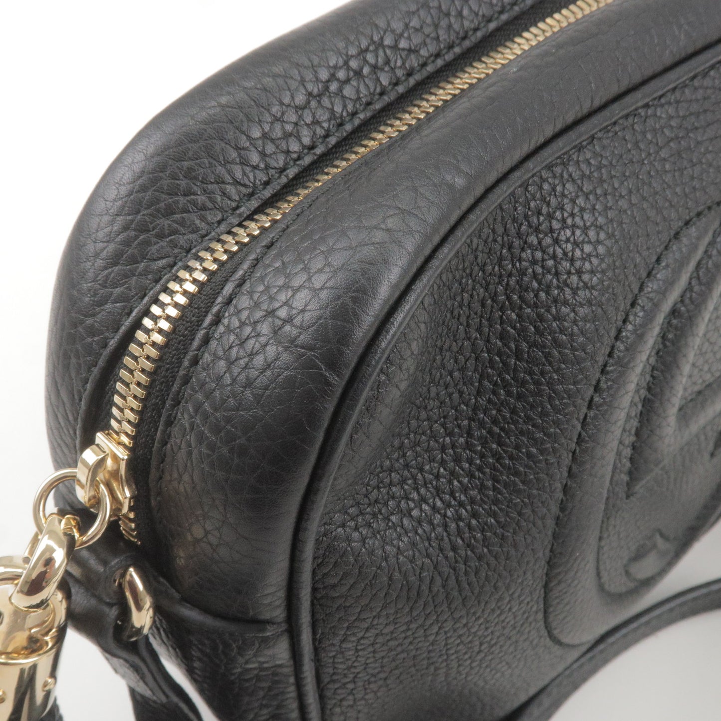 GUCCI SOHO Leather Shoulder Bag Black 308364