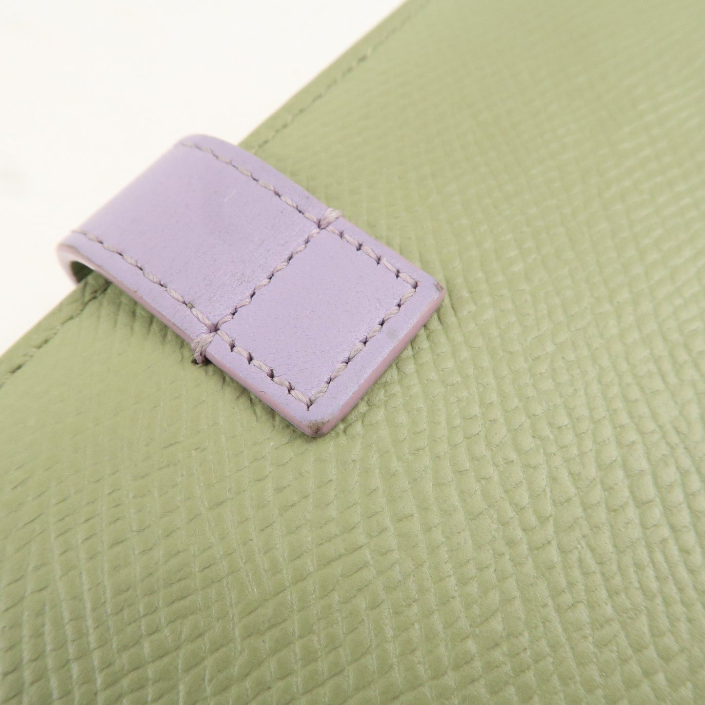 CELINE Leather Medium Strap Wallet Sage Lira Green Purple 10B64