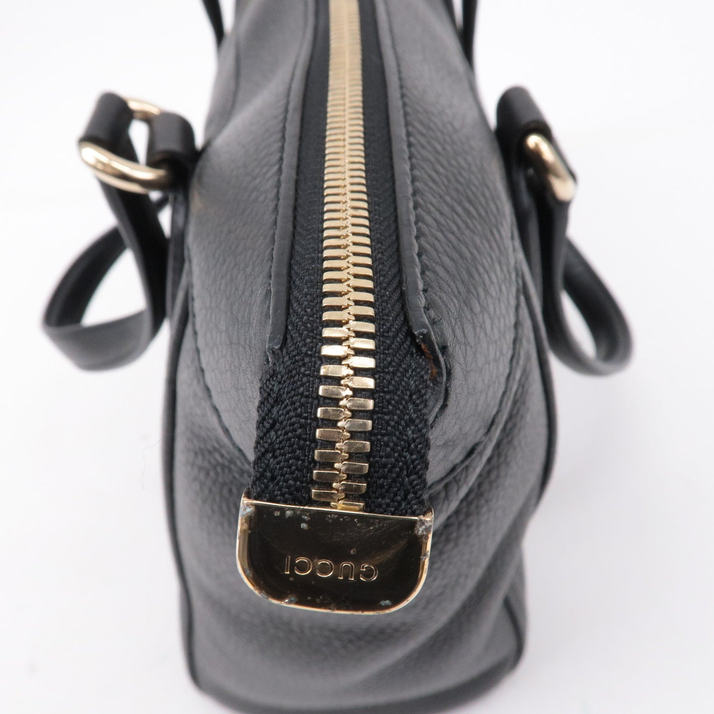 GUCCI SOHO Interlocking Leather Tote Bag Noir Black 282307