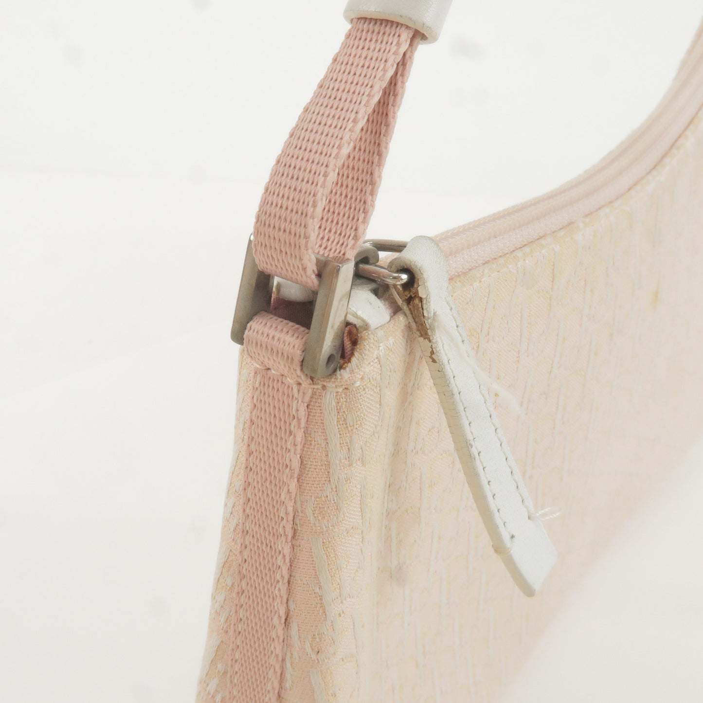 Christian Dior Trotter Canvas Leather Shoulder Bag Pink