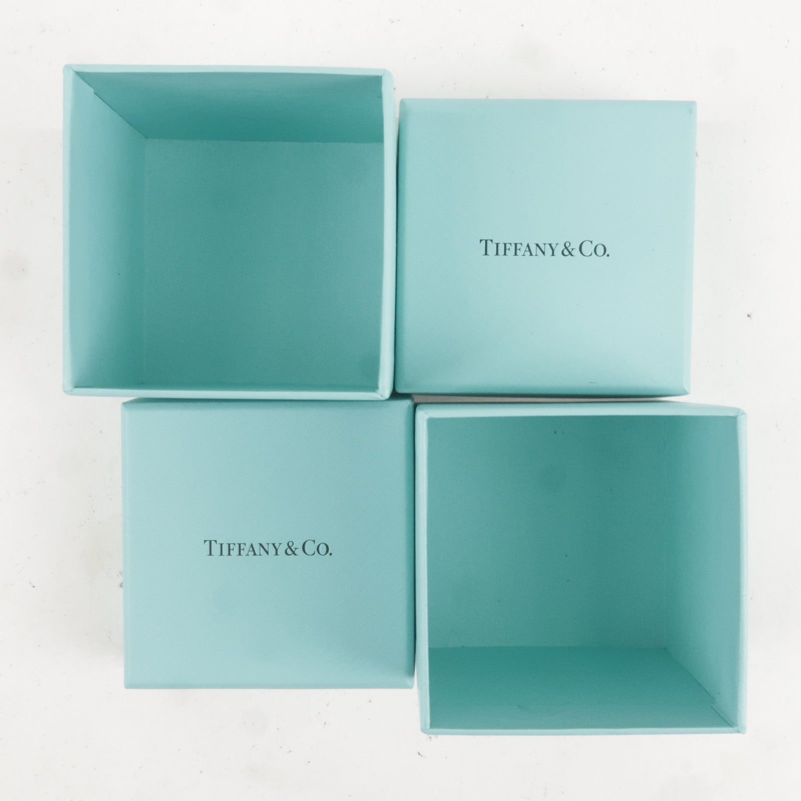 Tiffany&Co. Set of 4 Pair Ring Box Jewelry Box Tiffany Blue