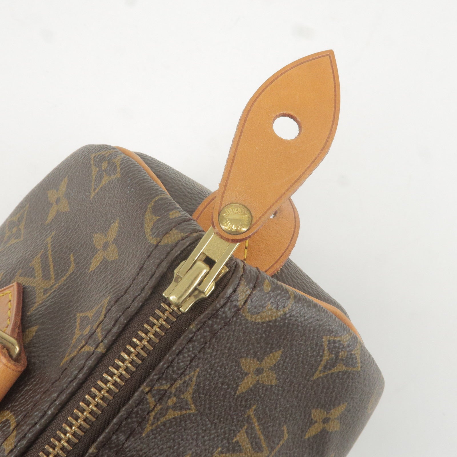Authentic Louis Vuitton Speedy 25 Monogram M41528 Leather Tag Damaged Bag  ALA484