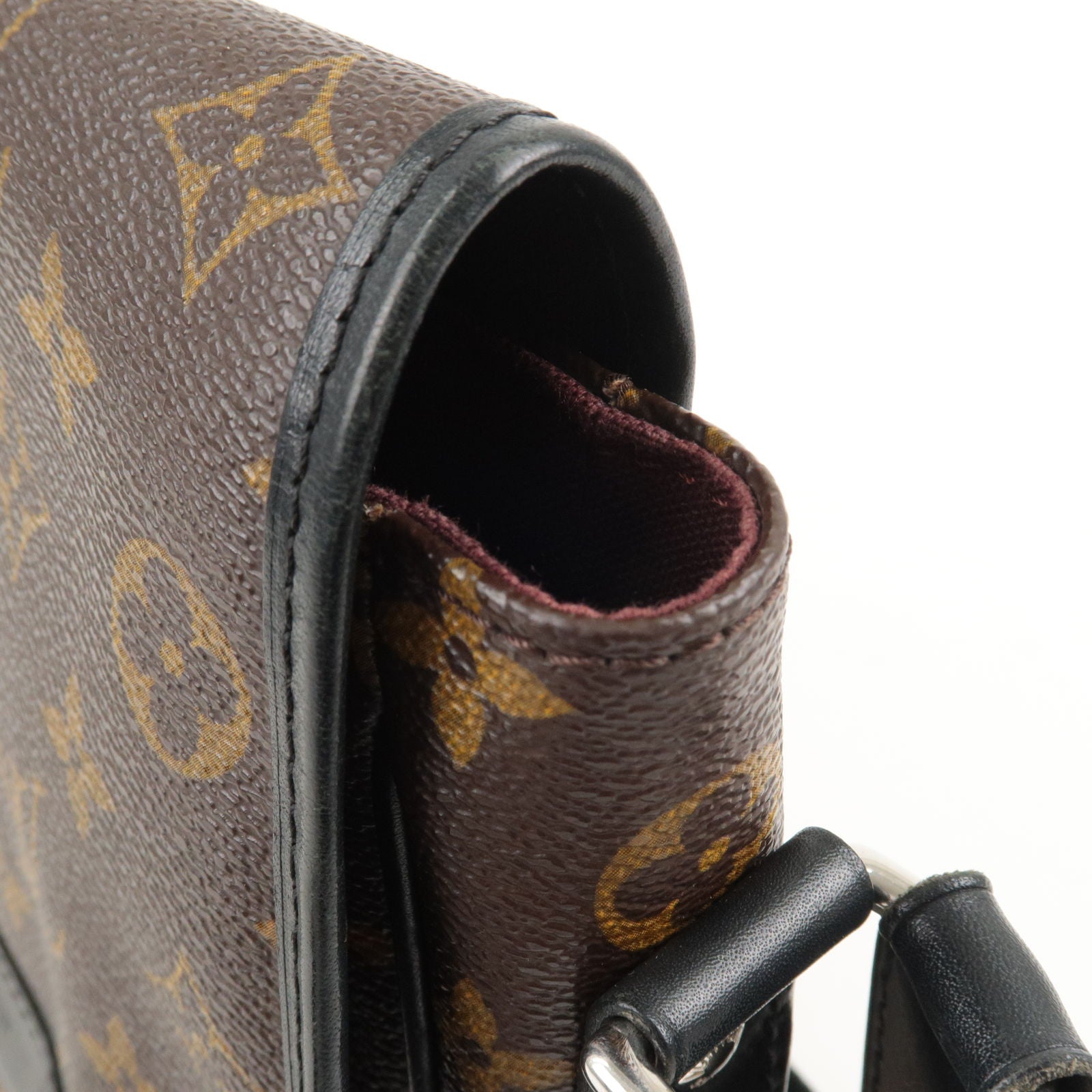 Louis Vuitton Monogram Macassar Bass PM Leather Fabric Brown