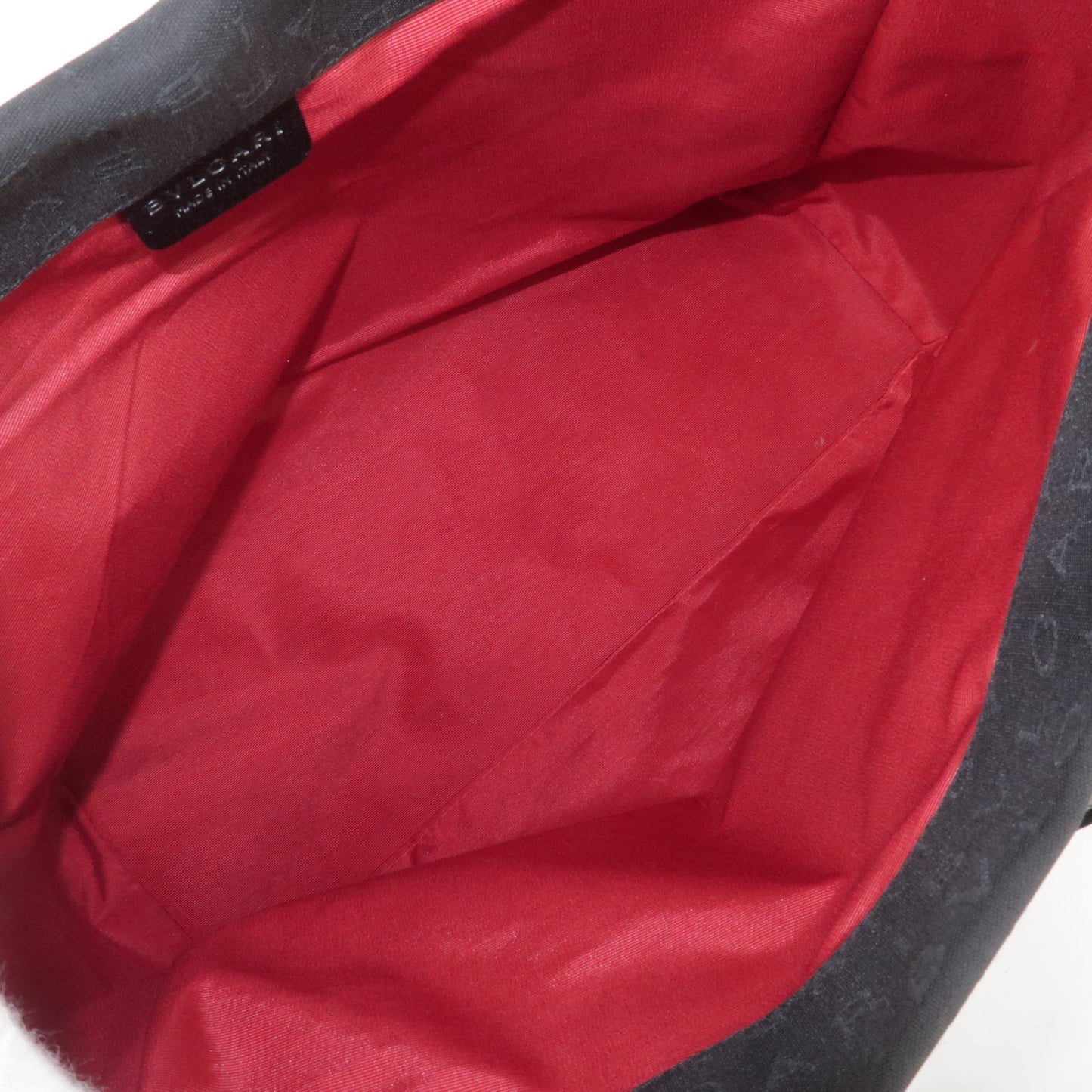 BVLGARI Logo Mania Canvas Leather Tote Bag Shoulder Bag Black