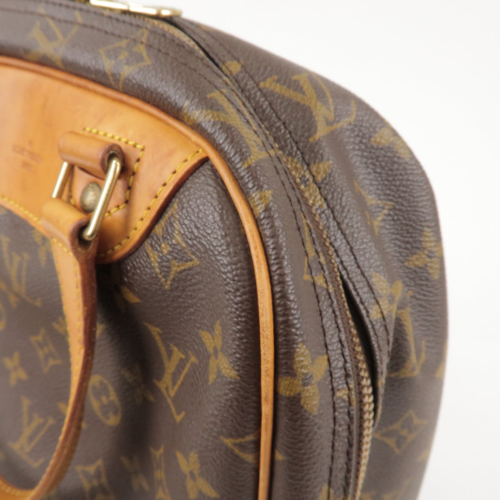 Authentic LOUIS VUITTON Monogram handbag Excursion M41450 leather brown