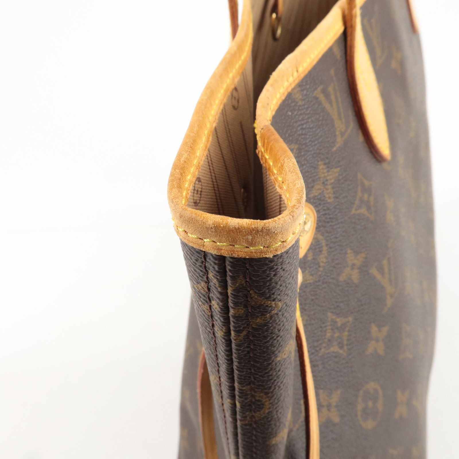 Louis Vuitton Monogram Neverfull MM Leather Tote Shoulder Bag Handbag  M40156