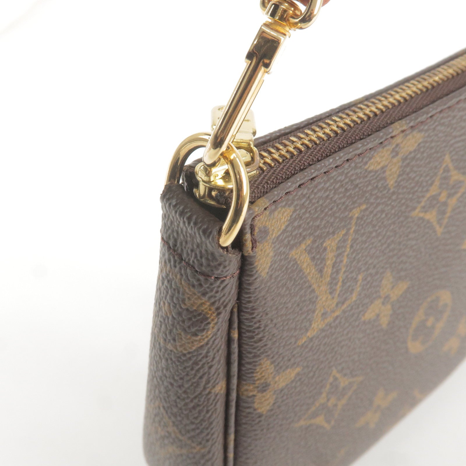 Louis Vuitton M51980 Accessories Pochette Brown LV Monogram Canvas Wristlet  52% off retail