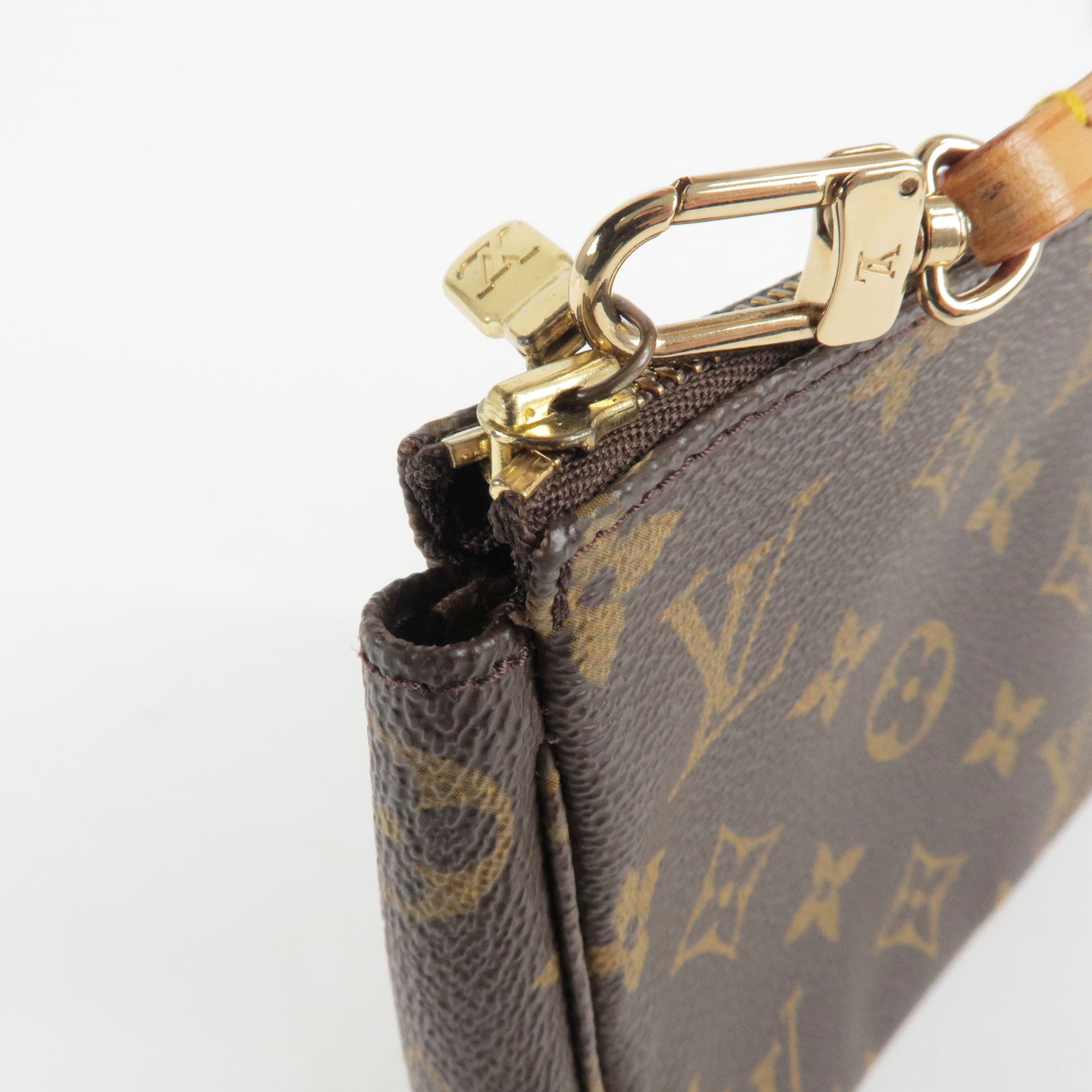 LOUIS VUITTON Monogram accessoire M51980 Handbag Brown Vintage Old tcubxr