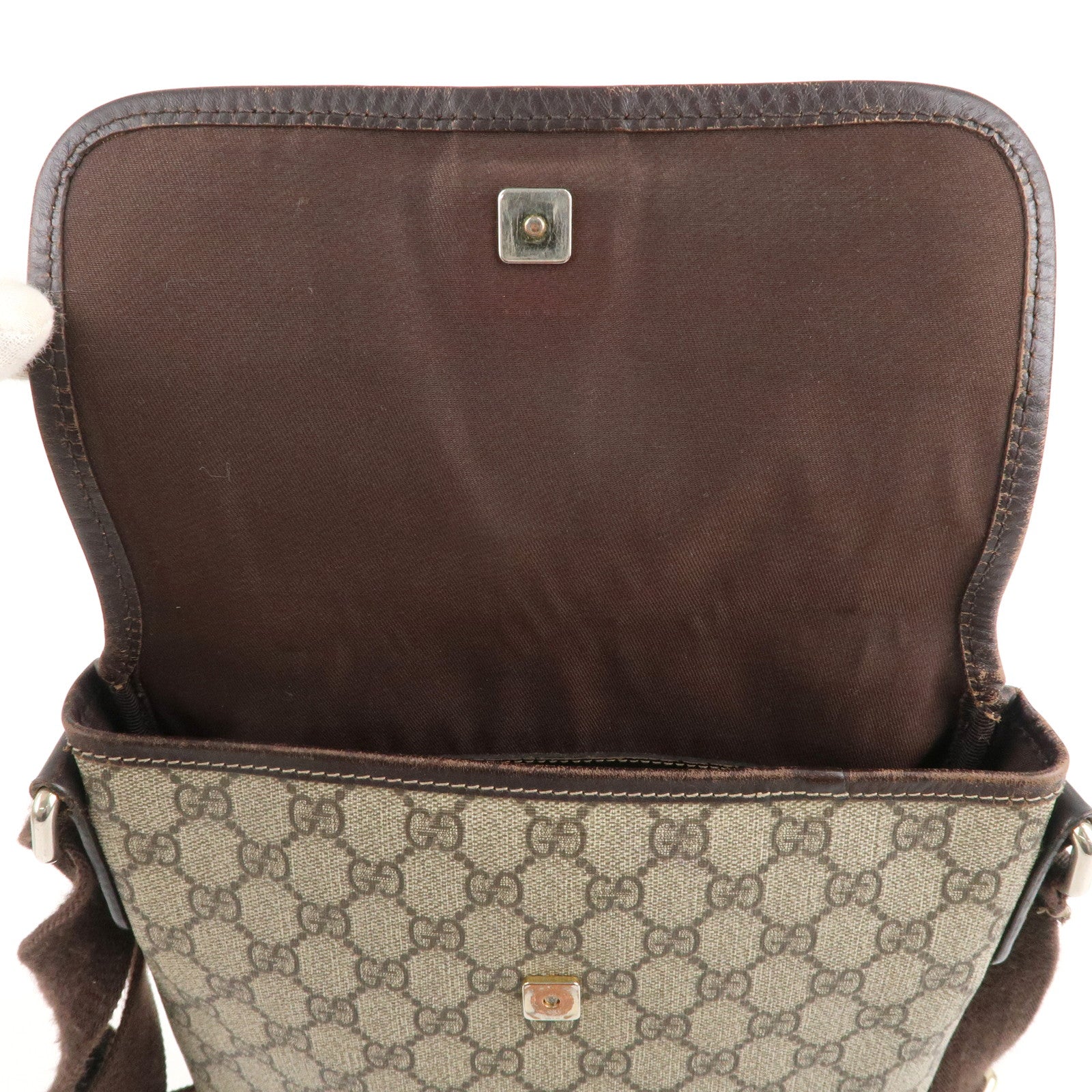 GUCCI-GG-Supreme-Leather-Shoulder-Bag-Beige-Brown-223666 – dct