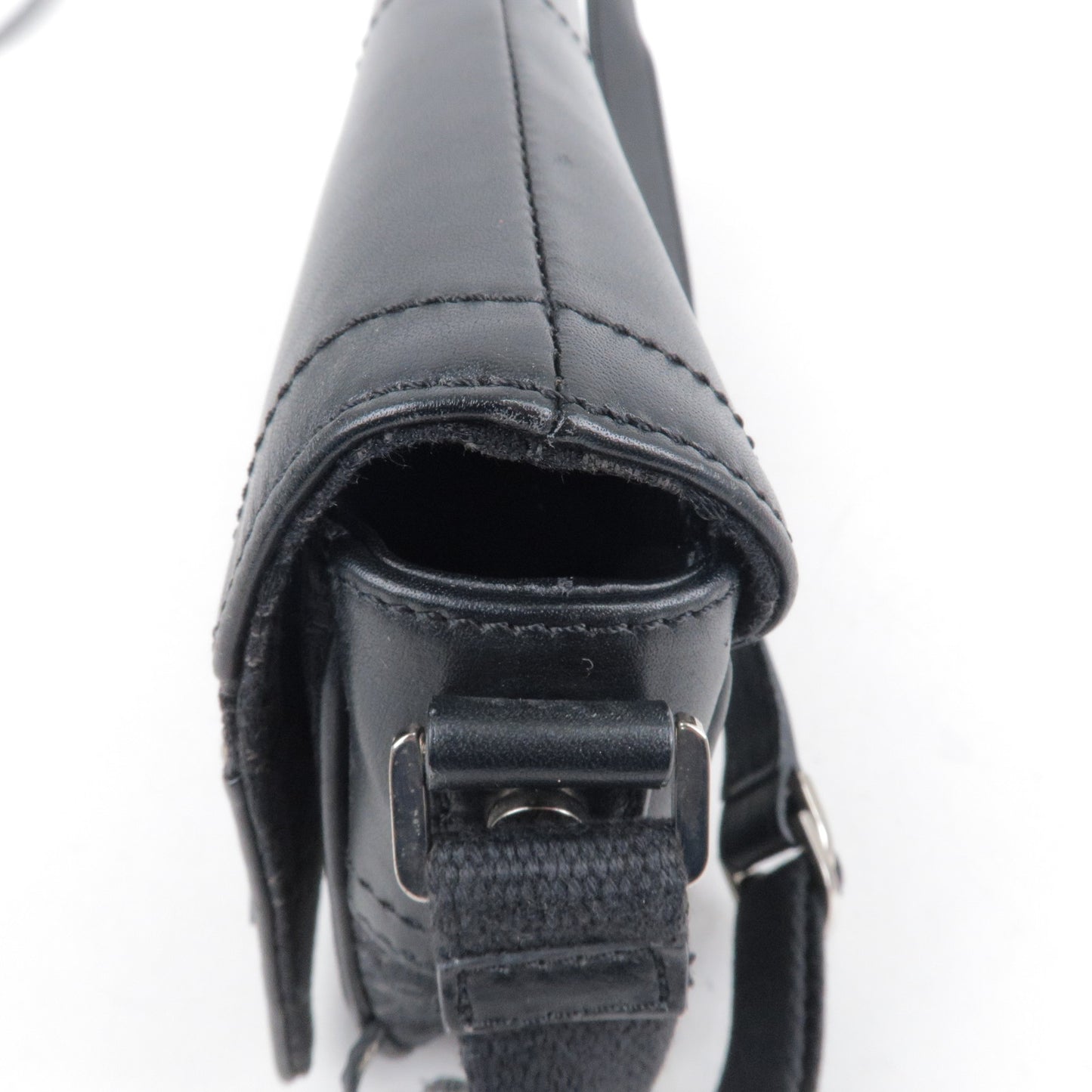 Christian Dior Trotter Canvas Leather Shoulder Bag Black