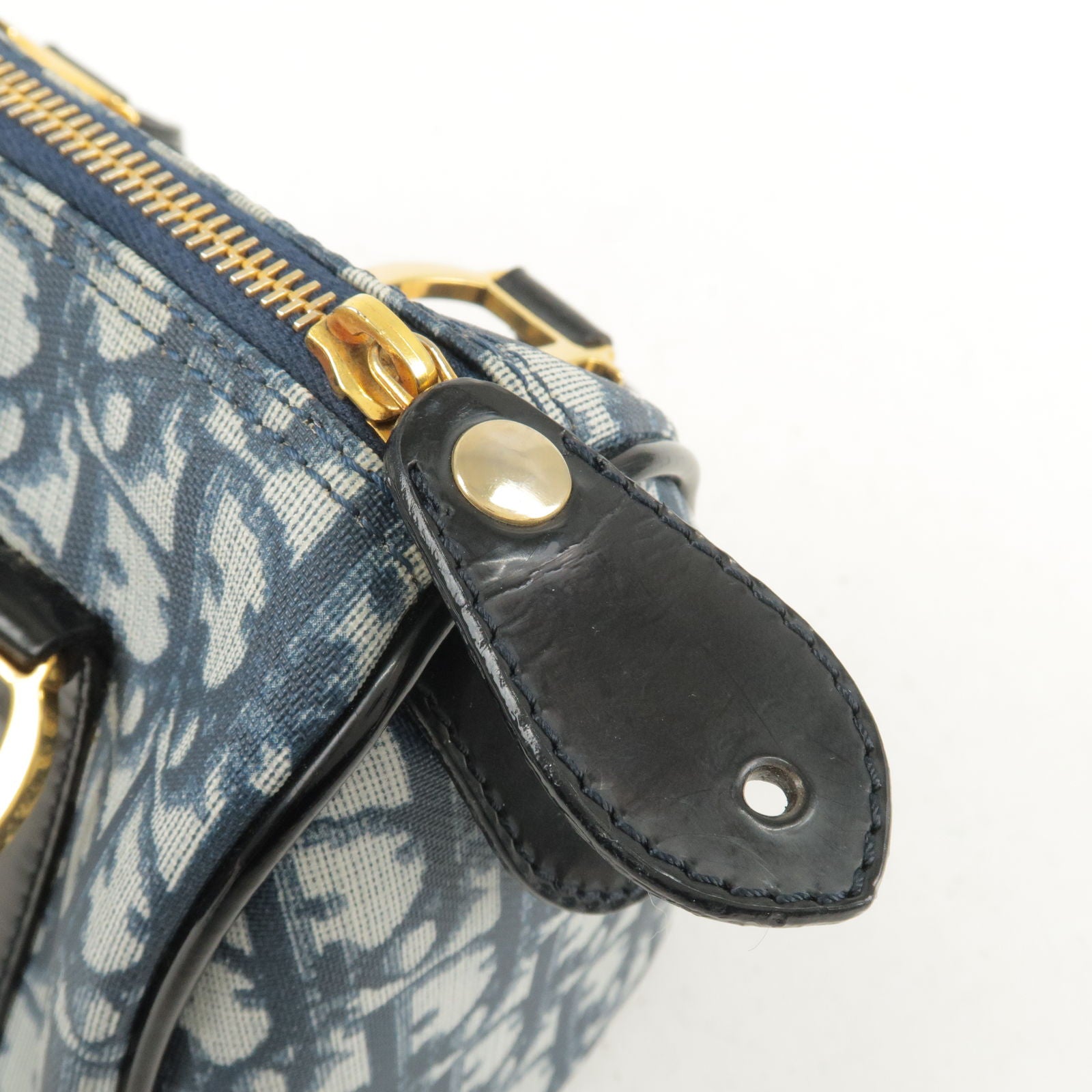 Dior, Bags, Authentic Mini Dior Boston Oblique Bag In Navy