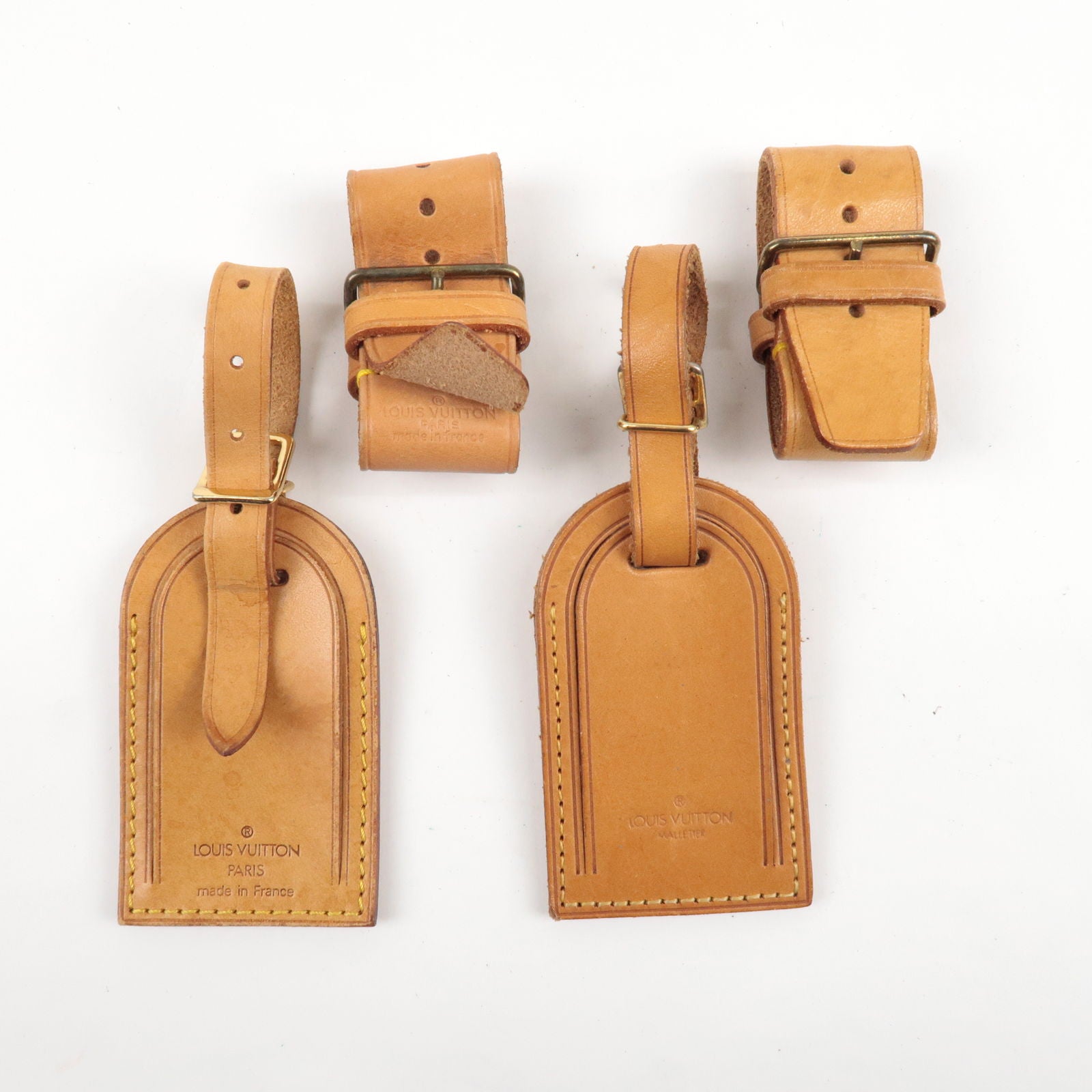 Vintage Louis Vuitton Luggage Tag and Poignier in Vachetta Leather