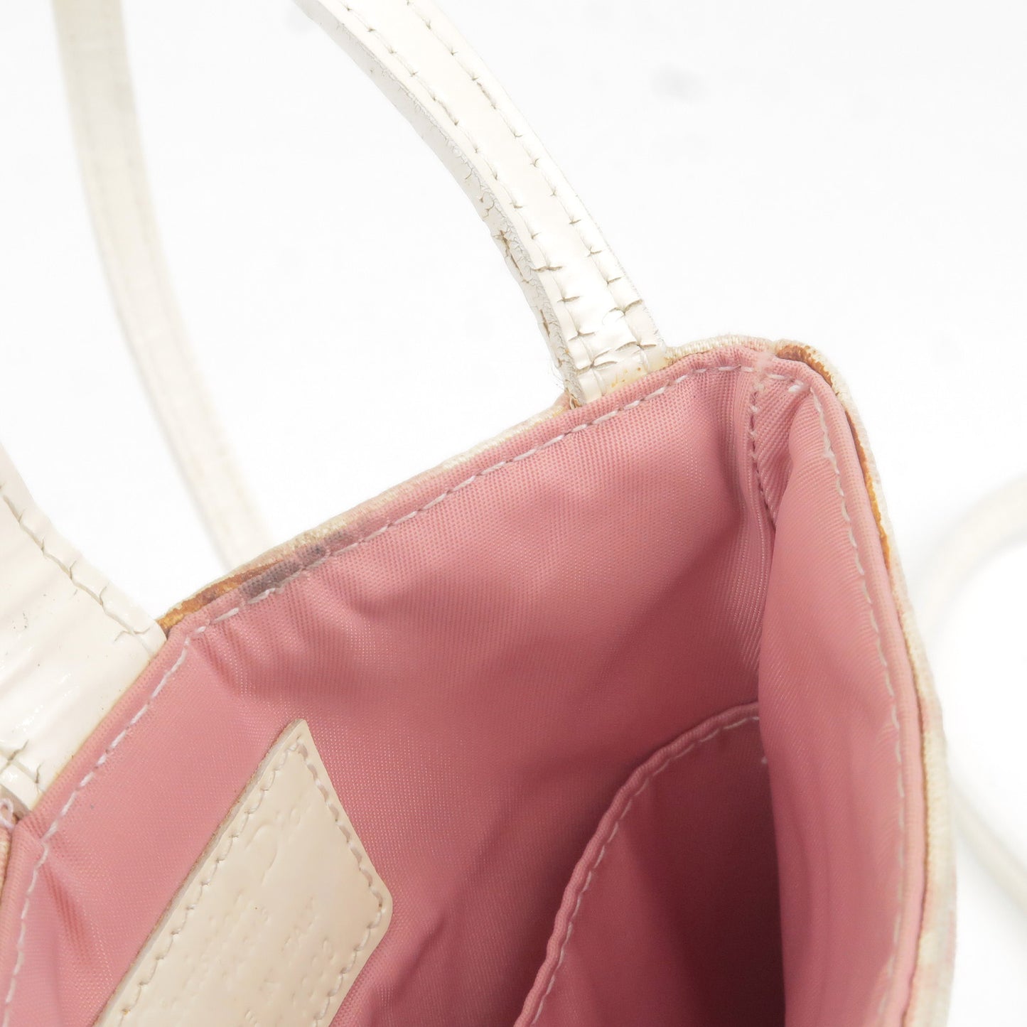 Christian Dior Trotter PVC Enamel Shoulder Bag Pouch Pink