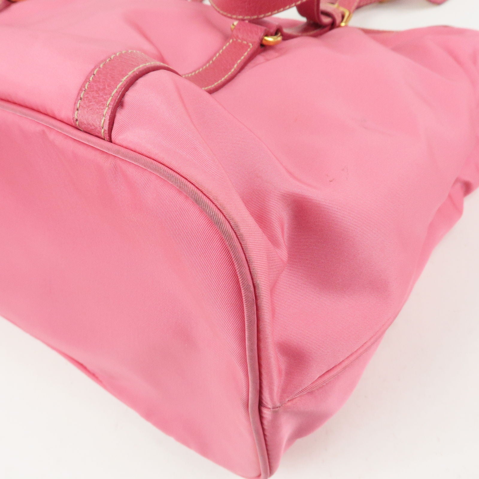 PRADA-Logo-Nylon-Leather-Shoulder-Bag-Hand-Bag-Pink-BR4894 – dct