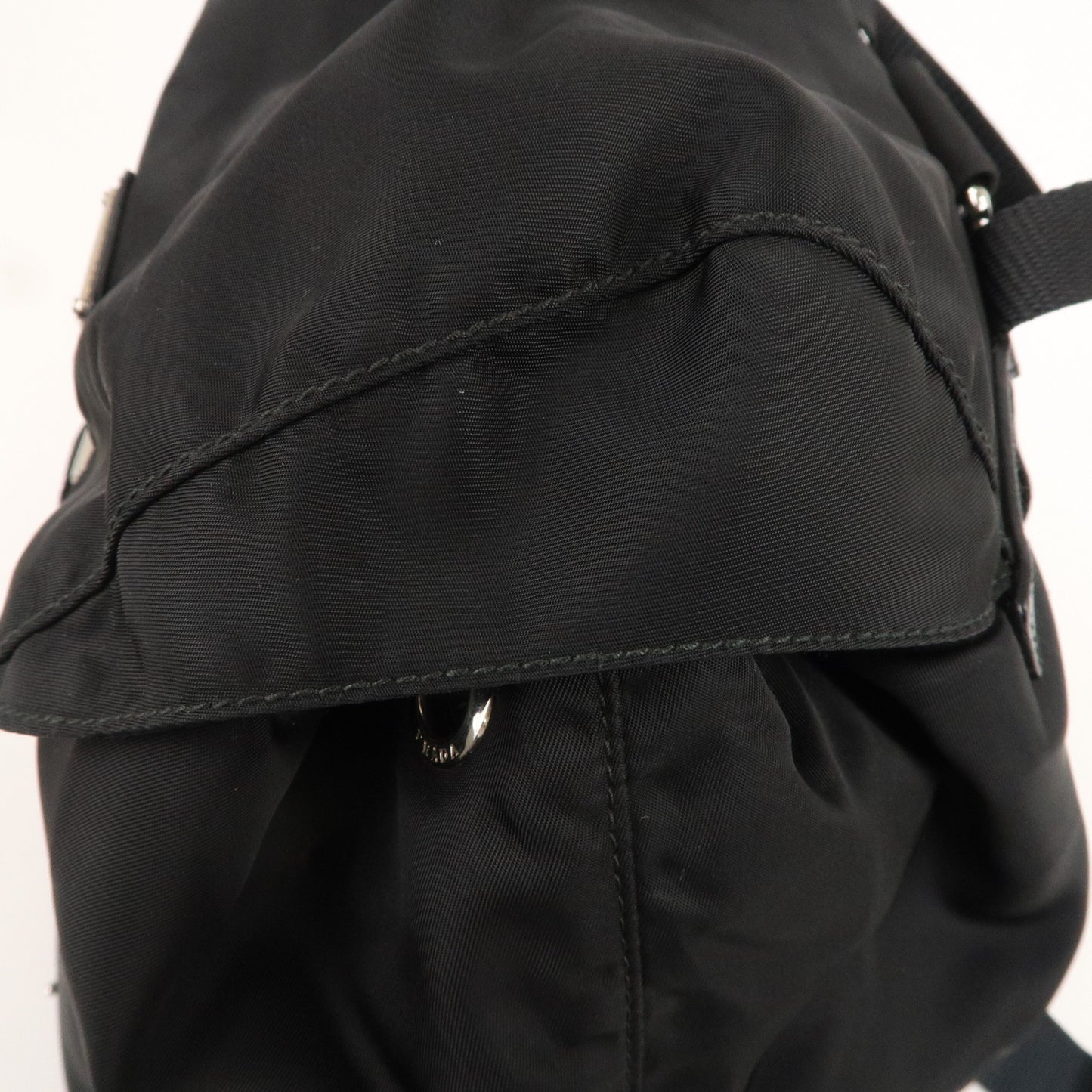 PRADA Nylon Leather Back Pack Black