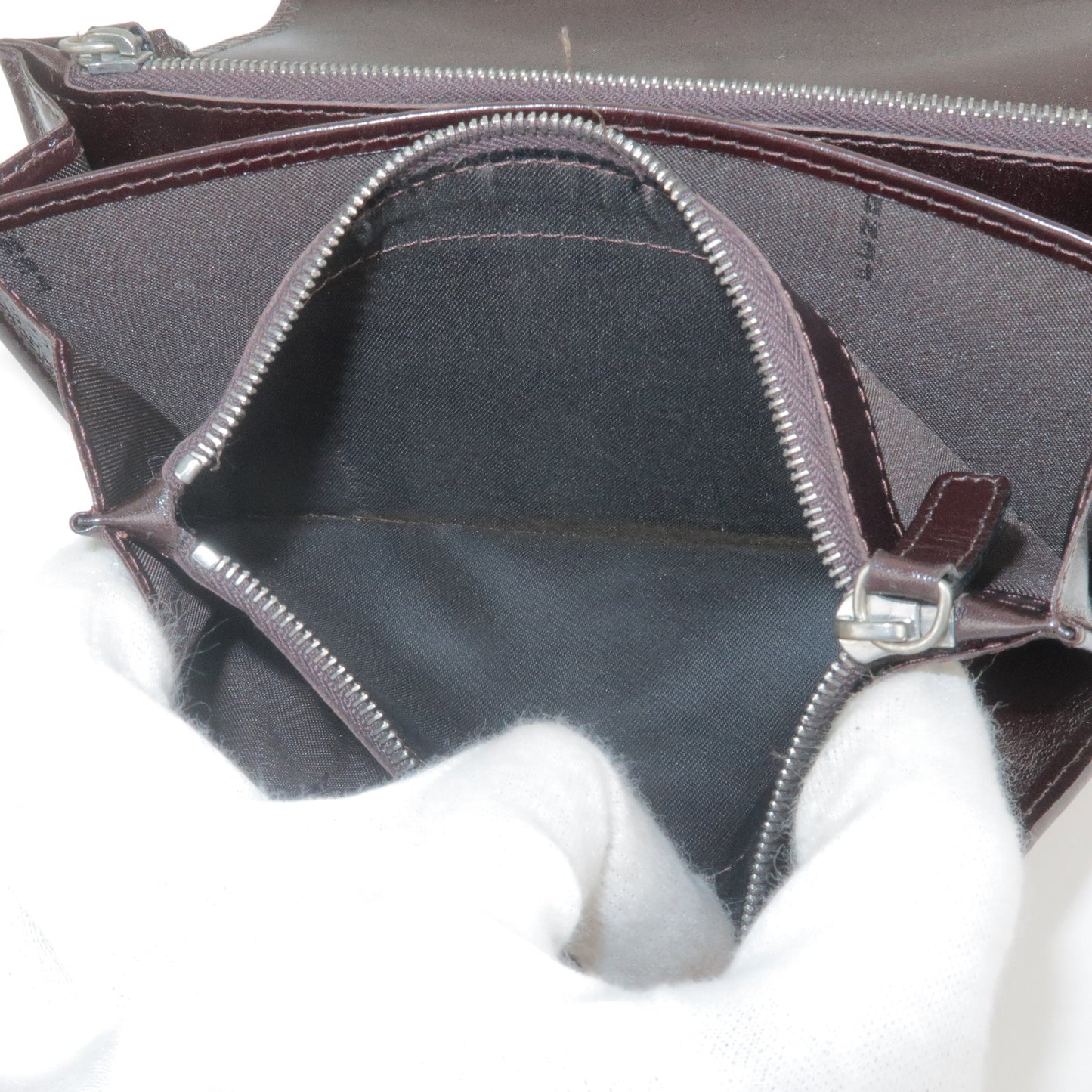 FENDI Zucca Canvas Leather Bi Fold Long Wallet Beige Black