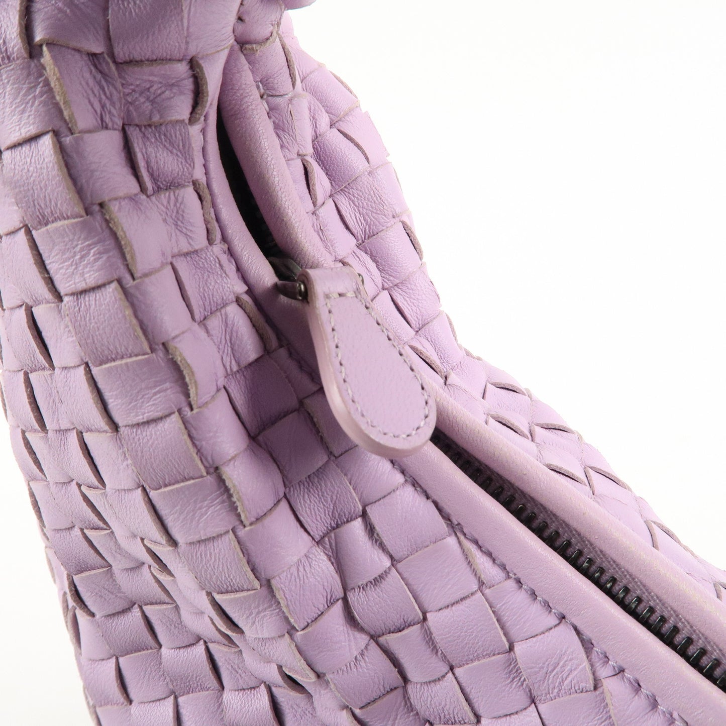BOTTEGA VENETA Hobo Intrecciato Leather Shoulder Bag Purple