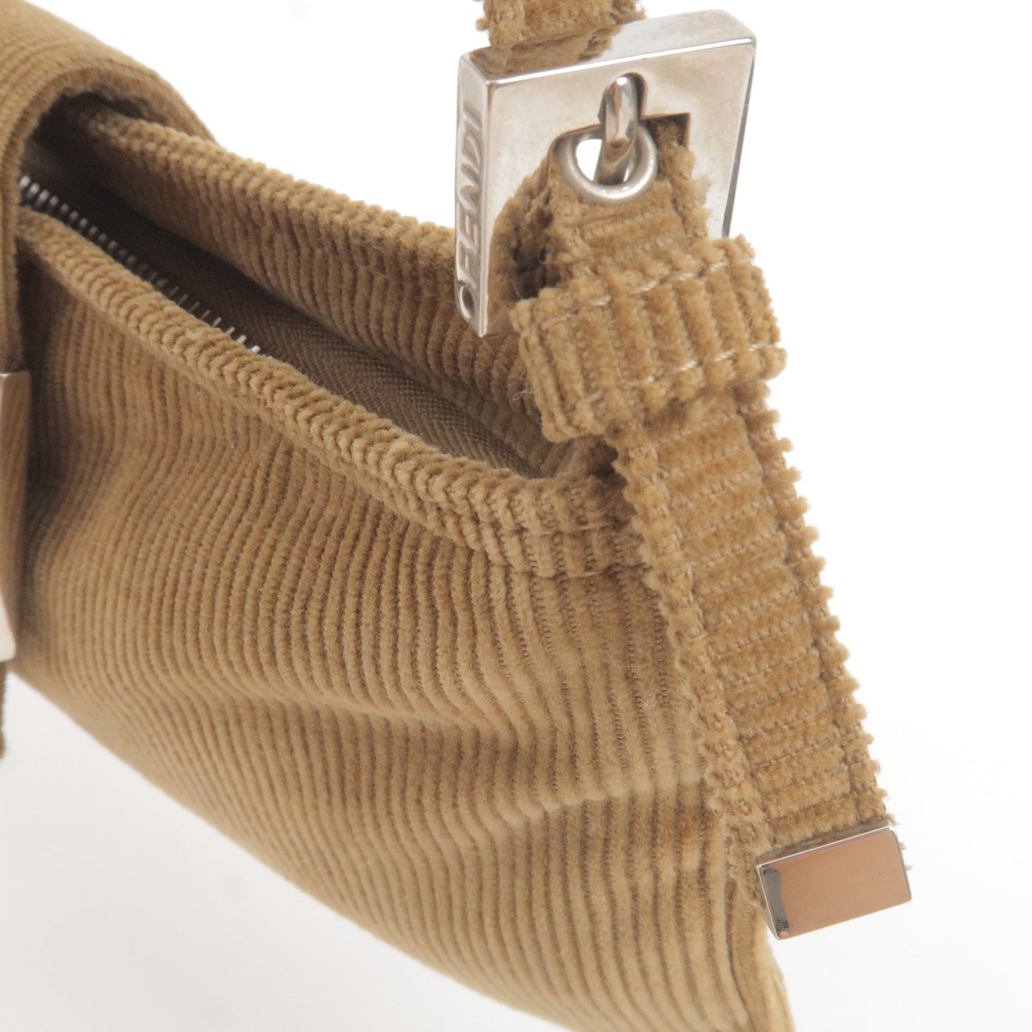 FENDI Corduroy Shoulder Bag Hand Bag Pouch Brown 26767