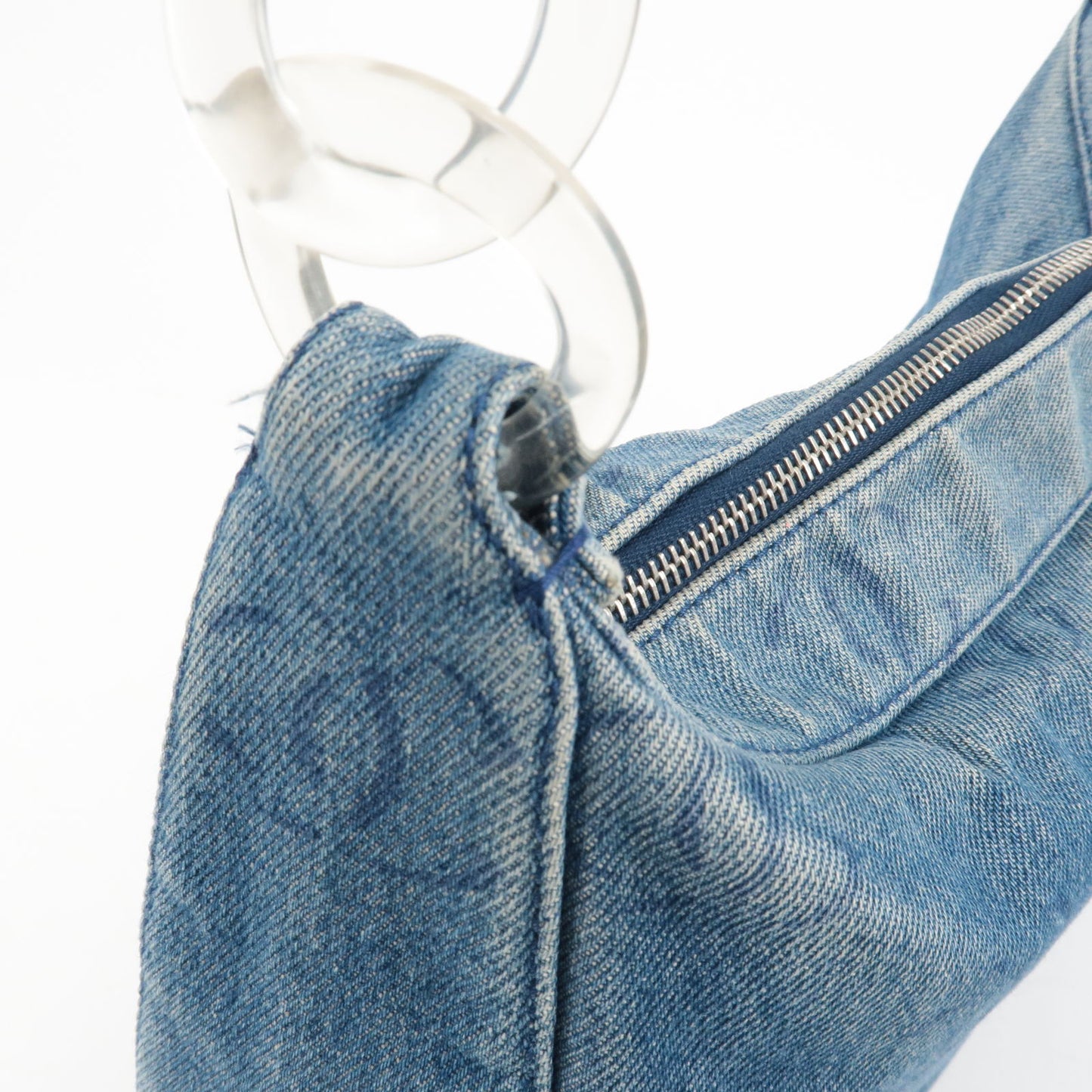 Chanel Denim Plastic Shoulder Bag Blue